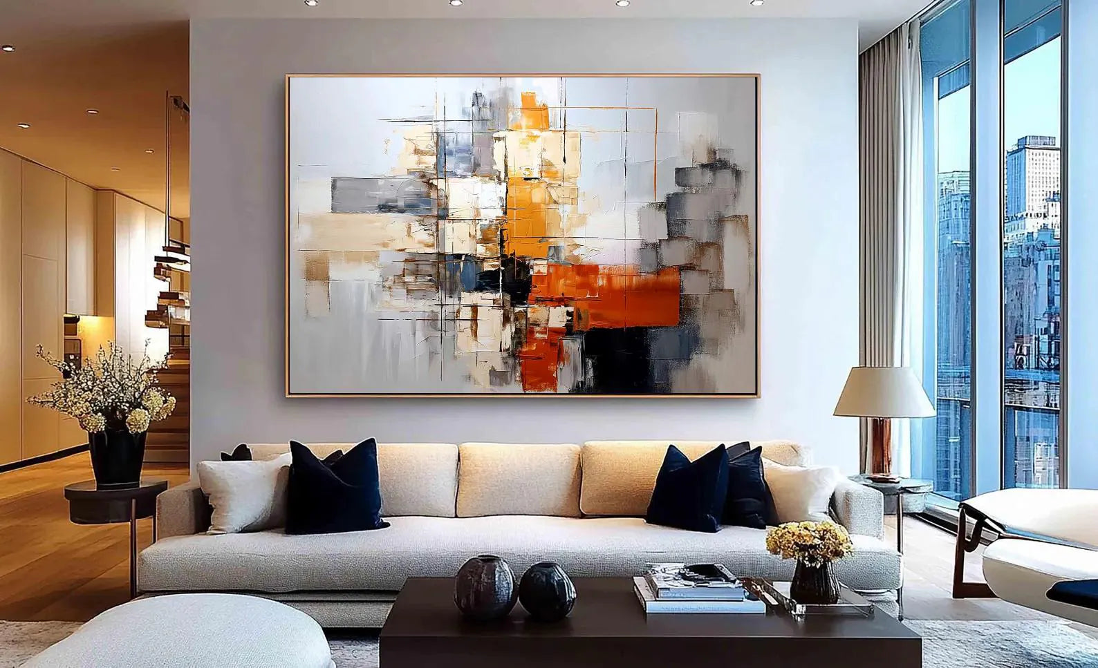 Textured Abstract Panels | Amber Hues