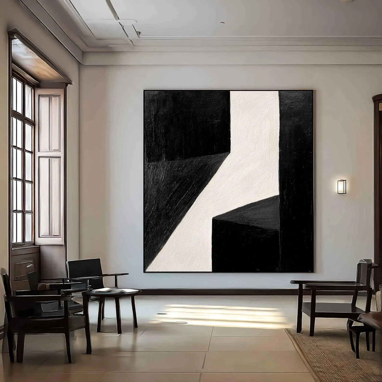 Geometric Black-White Art | Edgy Elegance