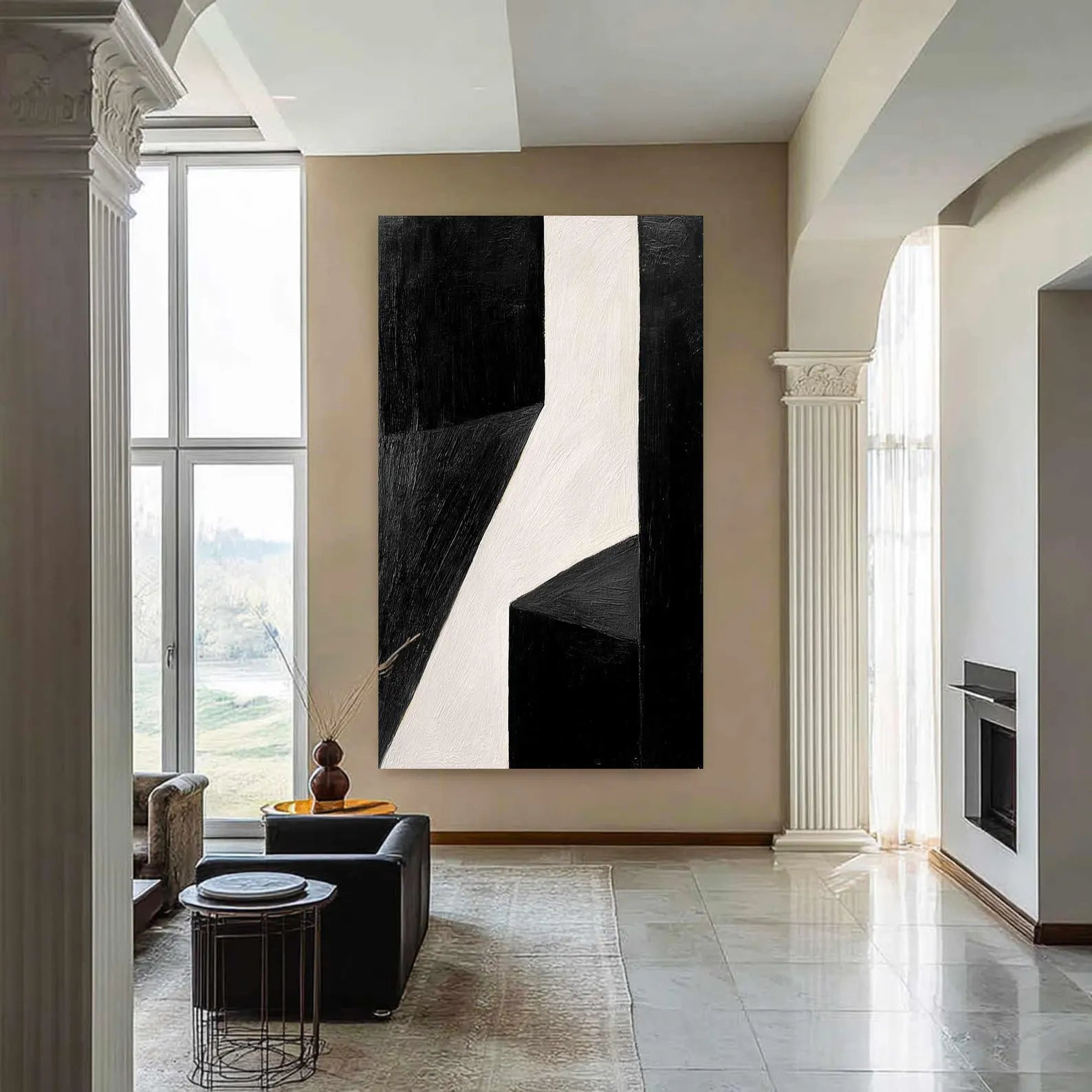 Geometric Black-White Art | Edgy Elegance