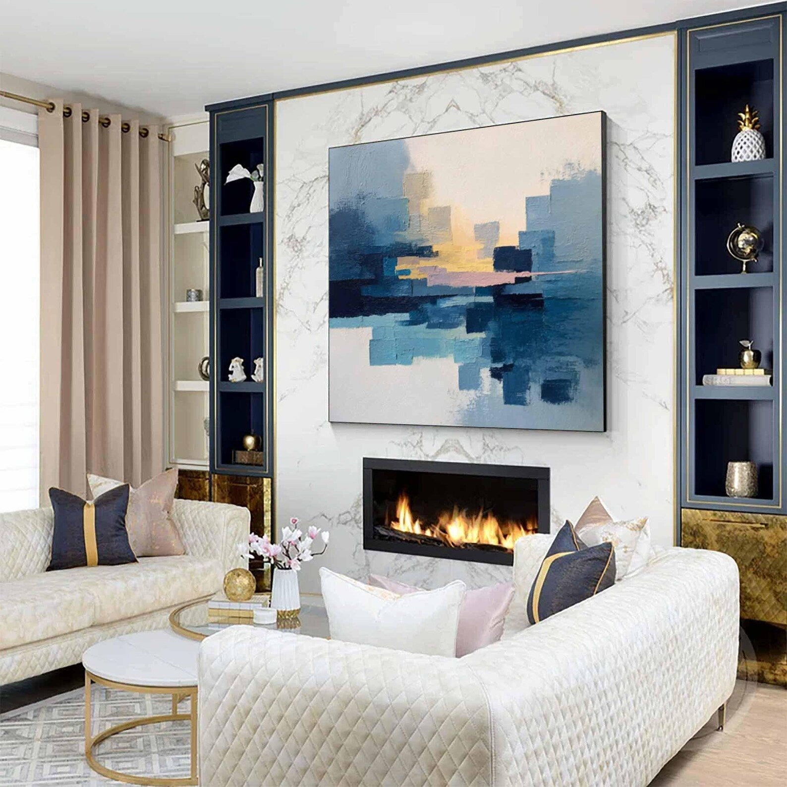 Abstract Blue Hue Art | Modern Sophistication