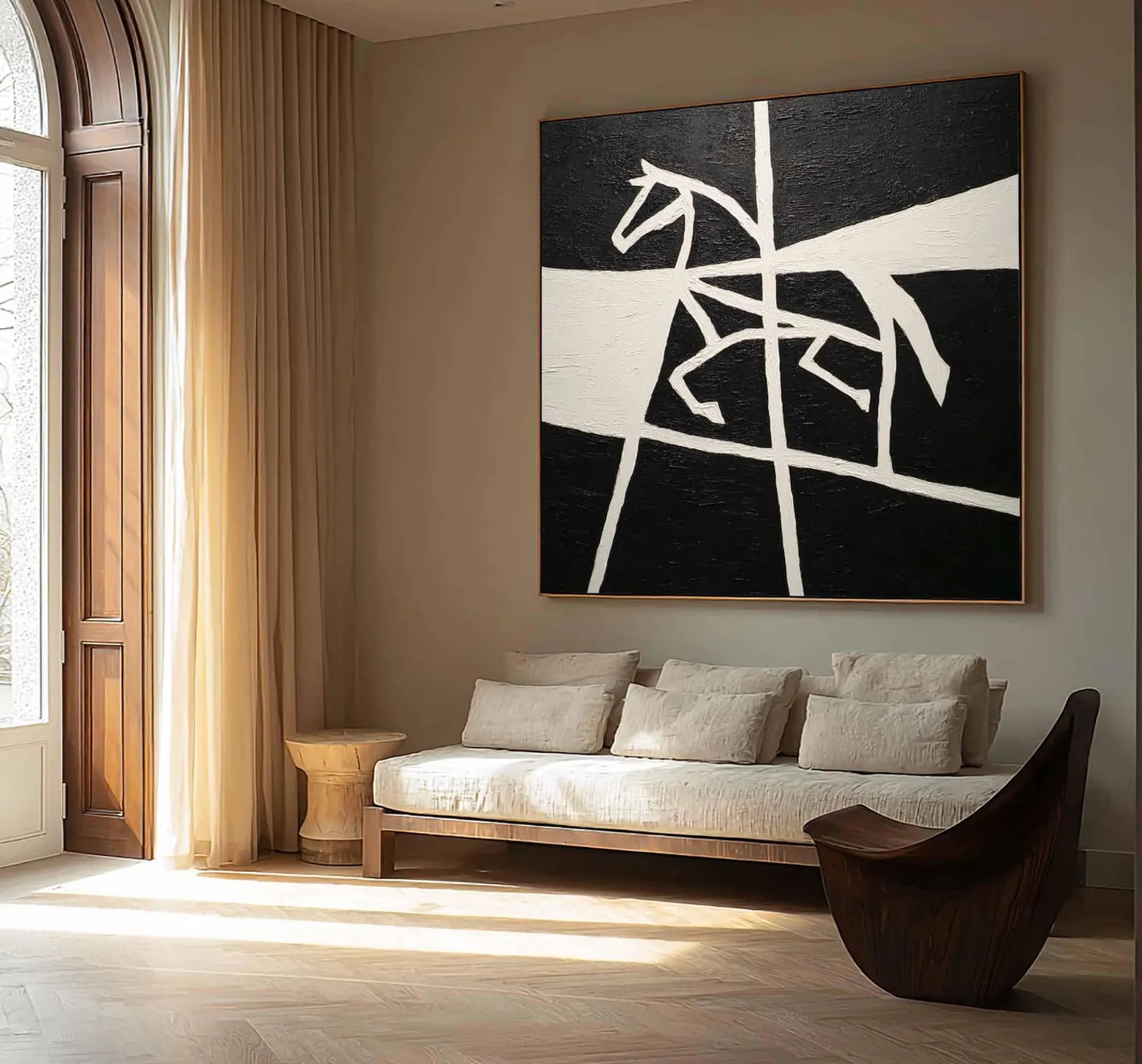 Geometric Equine Monochrome | Artistic Boldness