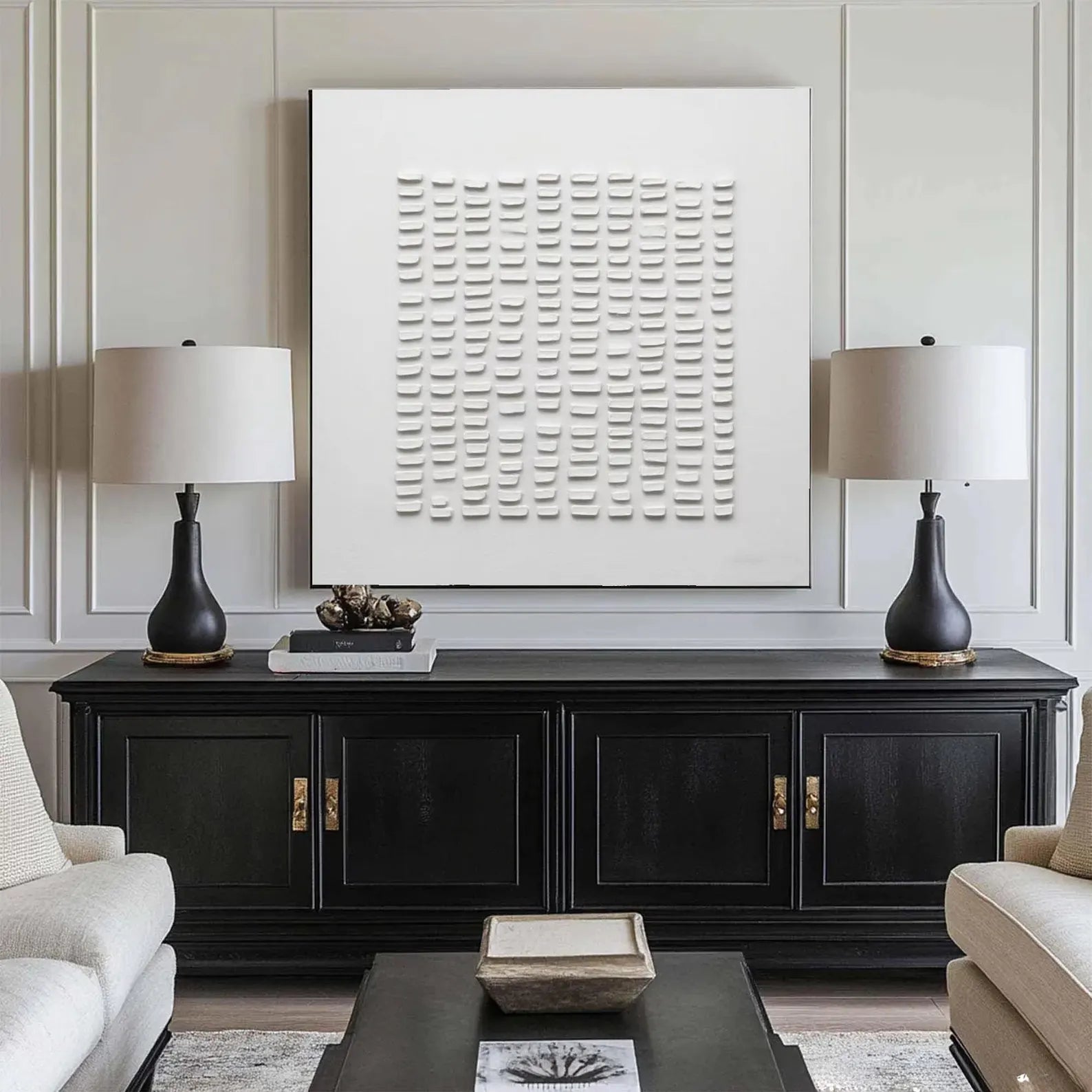 Textured Geometric Rhythm | White Minimalism