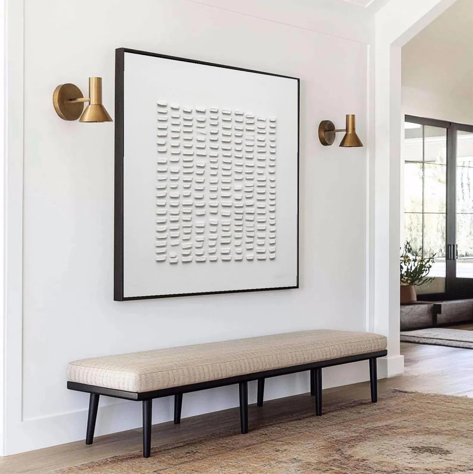 Textured Geometric Rhythm | White Minimalism