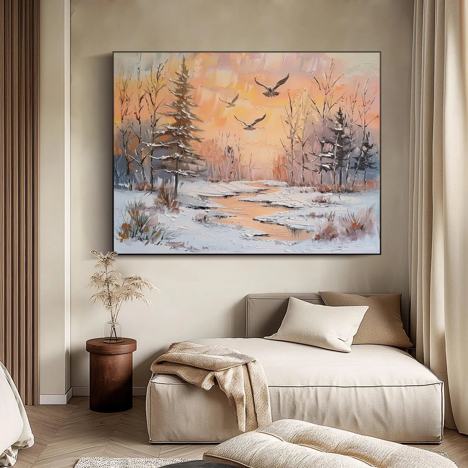 Textured Winter Forest | Sunset Tones