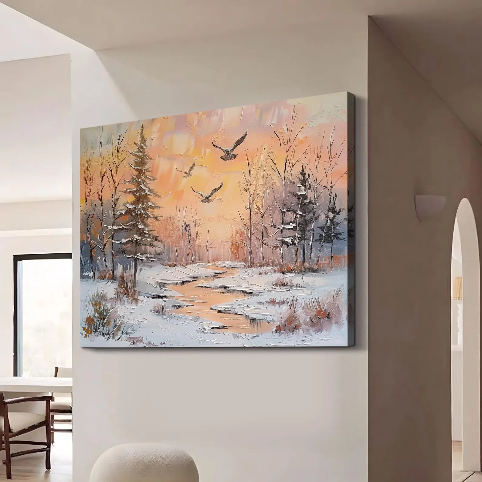 Textured Winter Forest | Sunset Tones