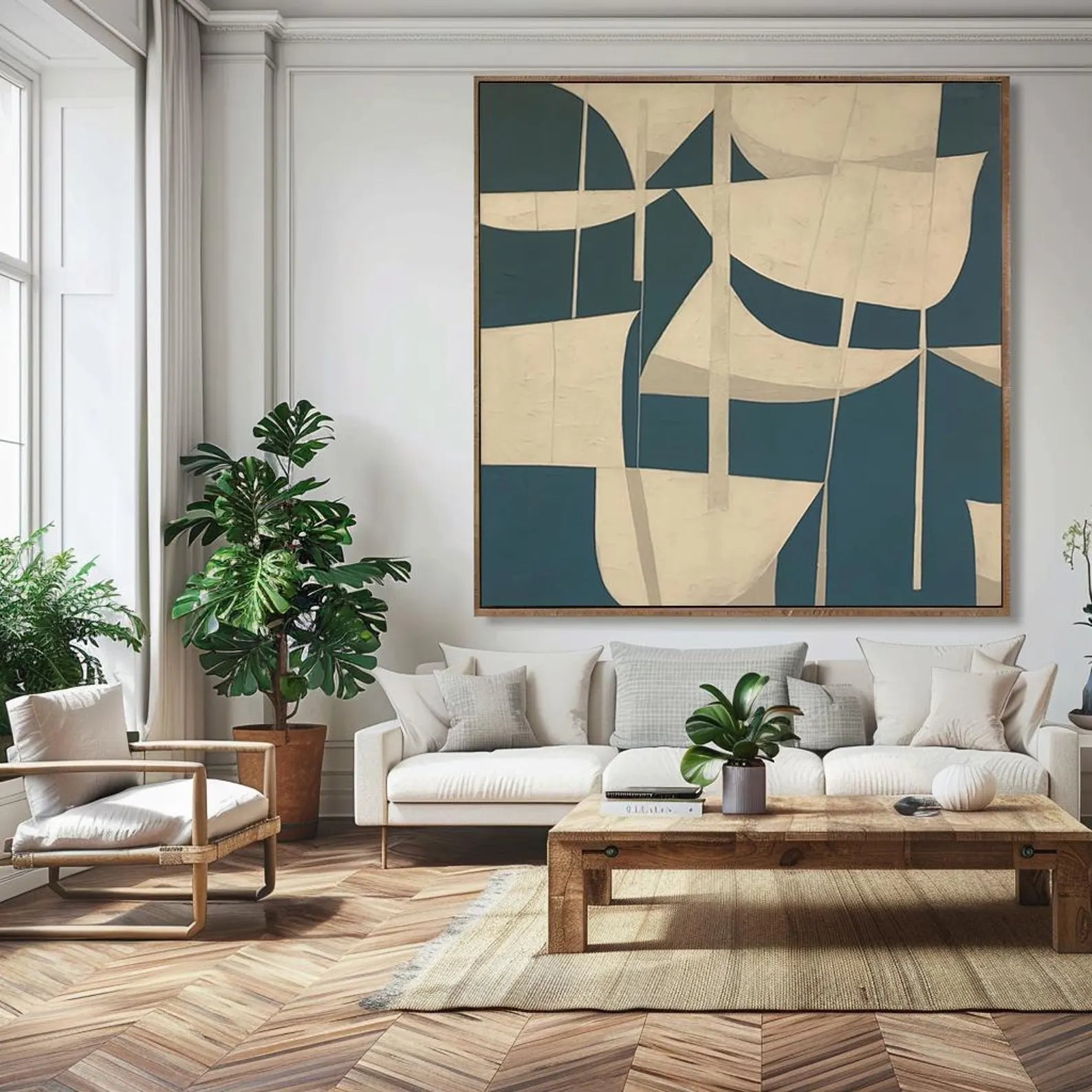 Abstract Geometric Wall Art | Mid-Century Modern Elegance