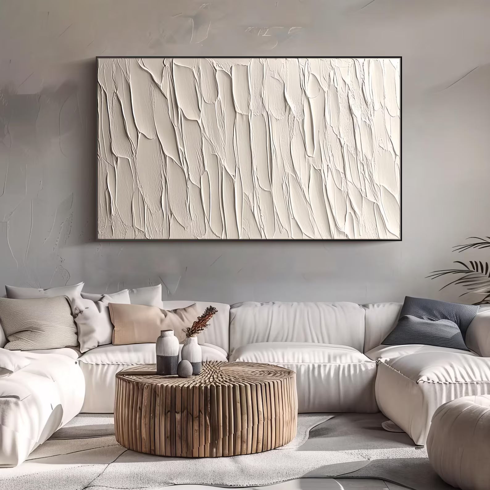 Textured Ivory Ripples | Soft Whites