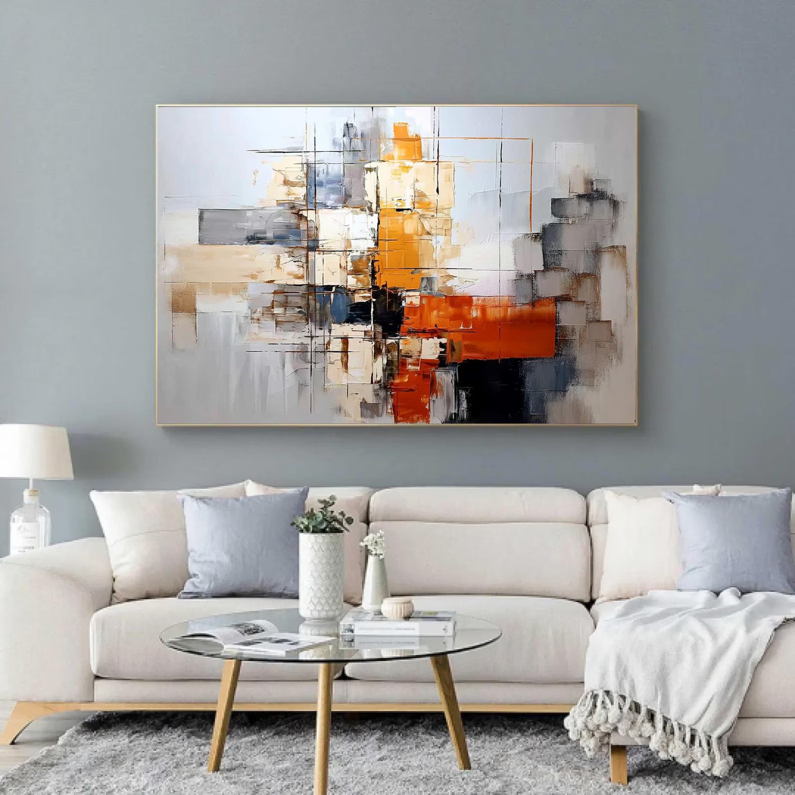 Textured Abstract Panels | Amber Hues