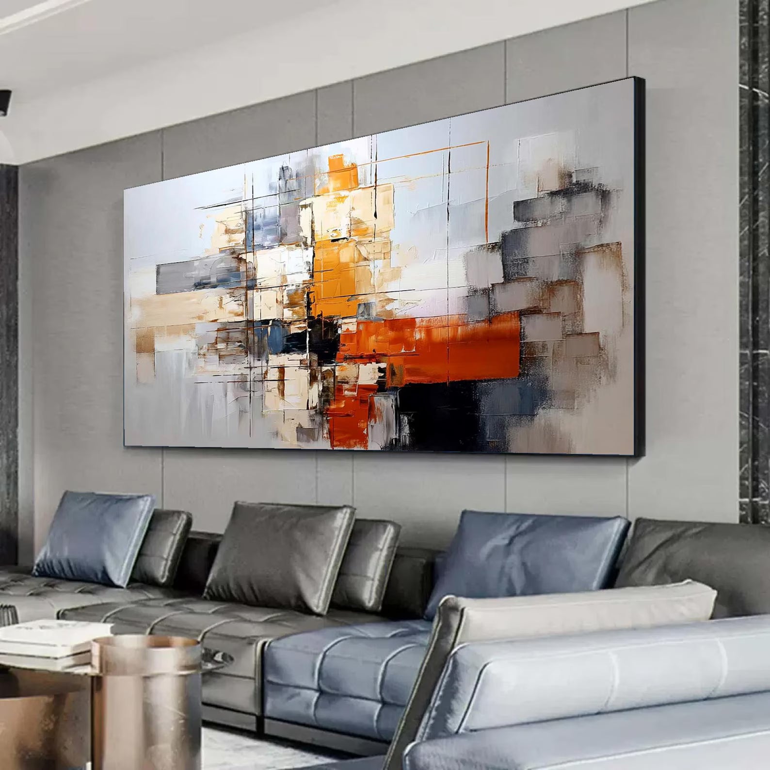 Textured Abstract Panels | Amber Hues