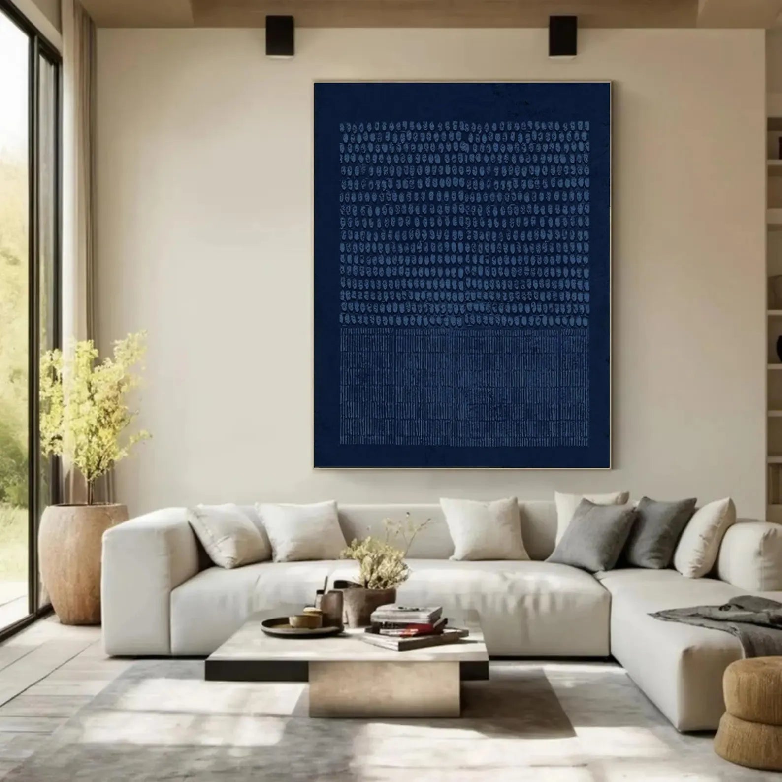 Textured Indigo Abstract | Layered Elegance