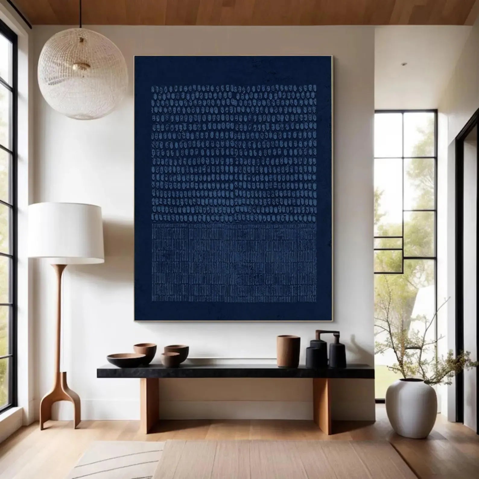 Textured Indigo Abstract | Layered Elegance