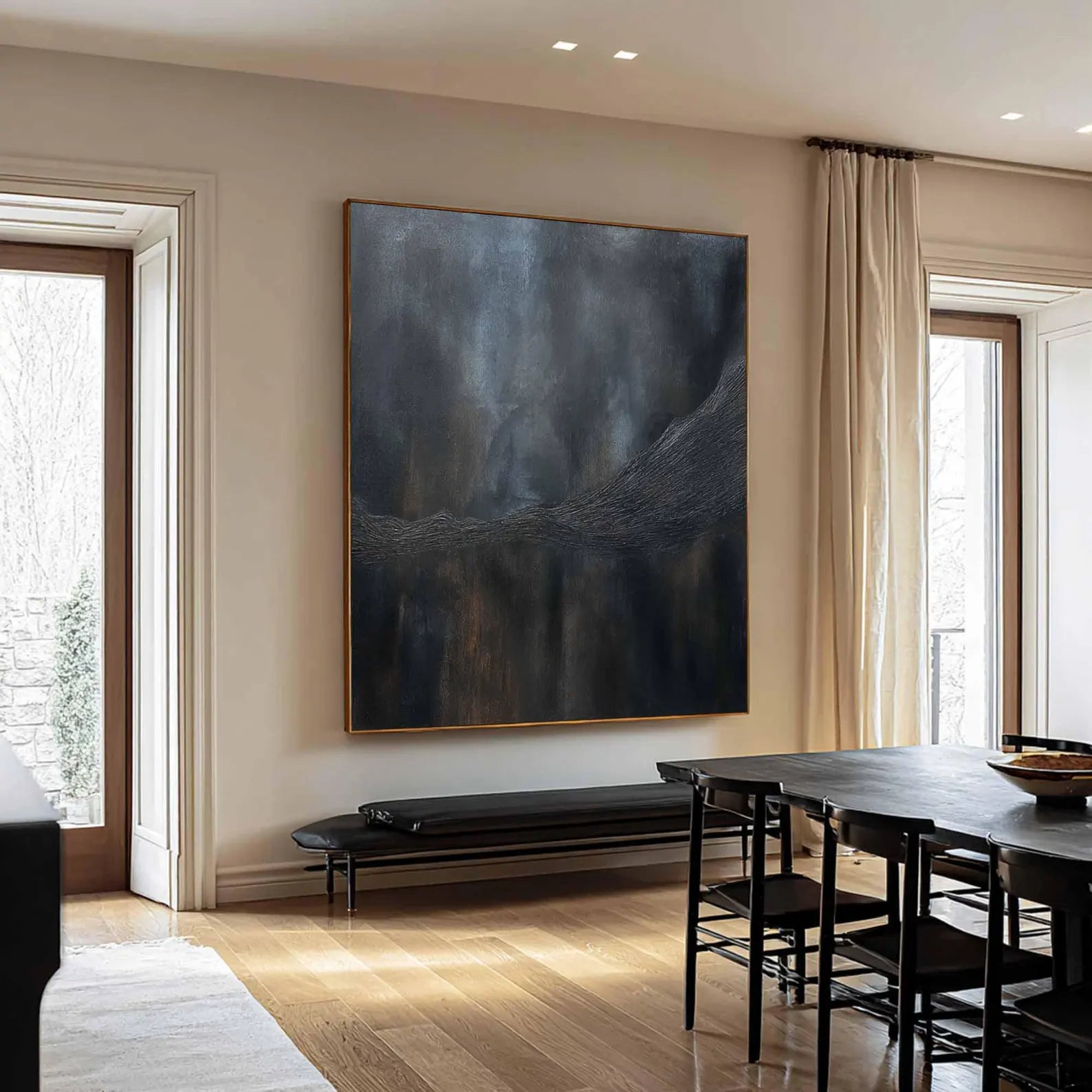 Abstract Dark Textured Art | Rhythmic Depth