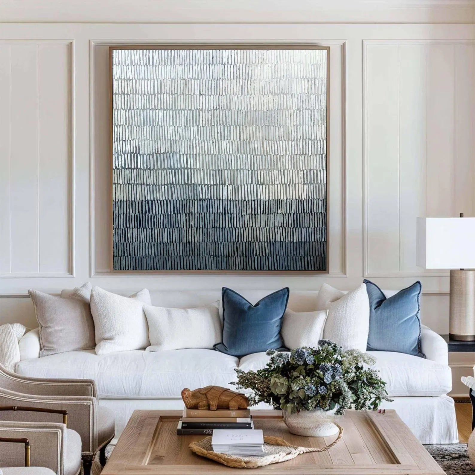 Textured Blue Gradient Art | Coastal Calm