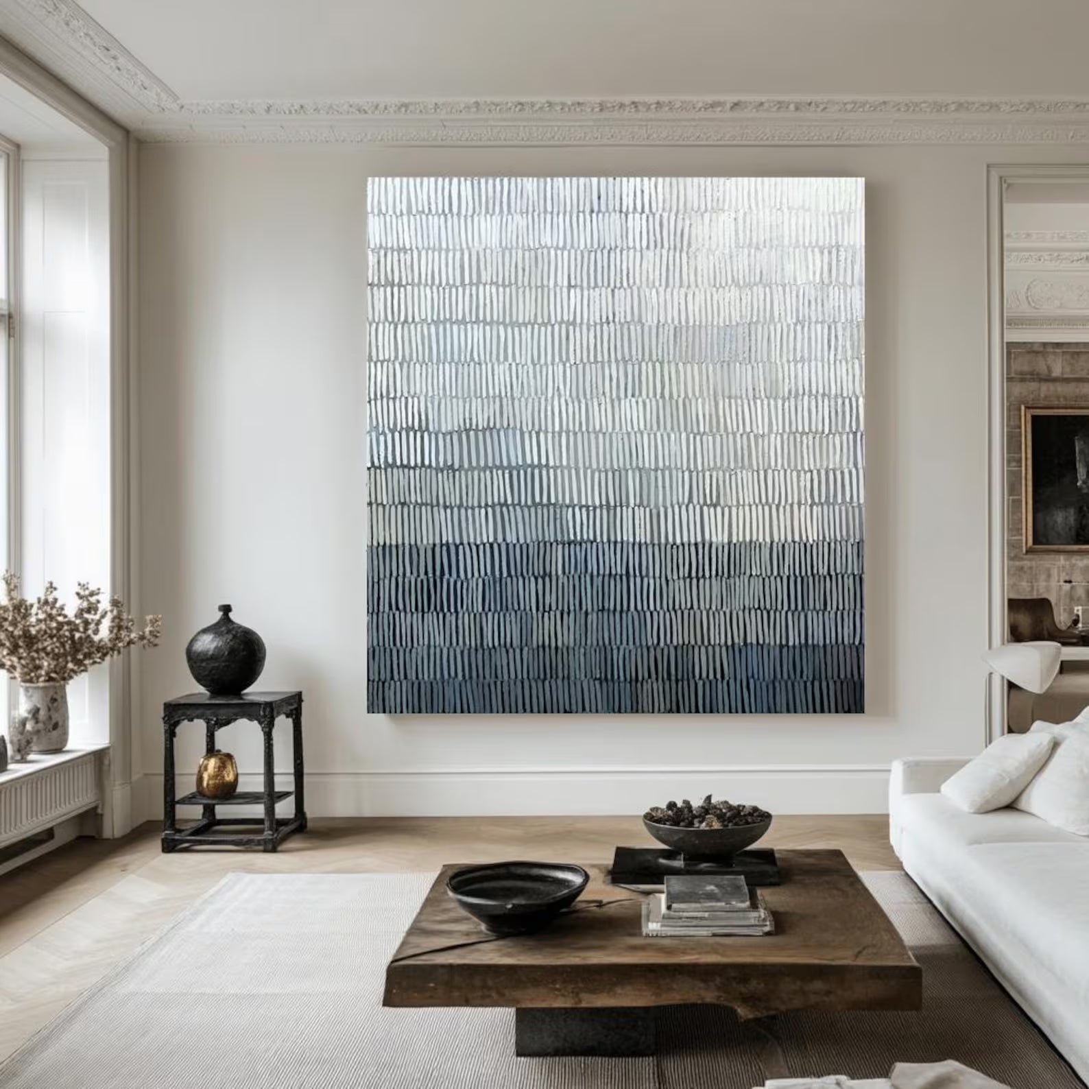 Textured Blue Gradient Art | Coastal Calm