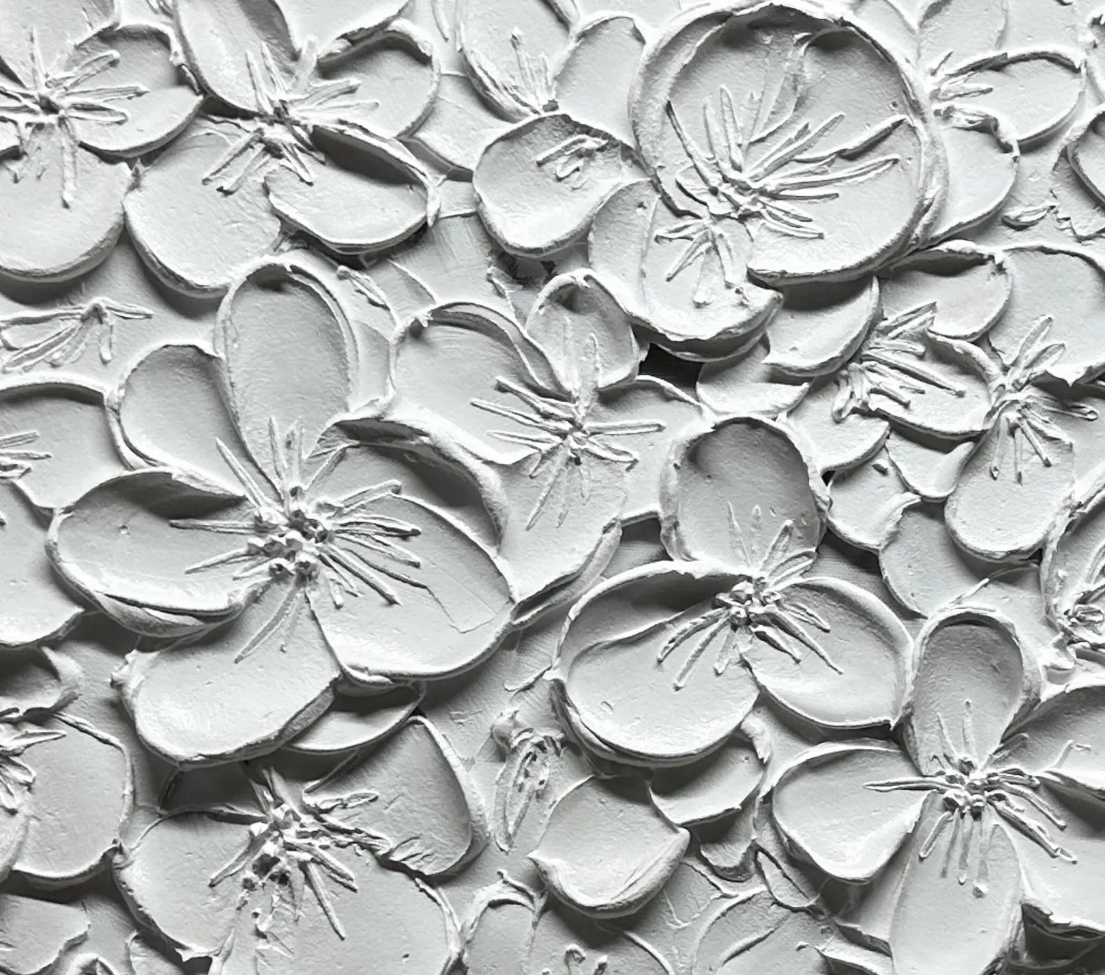Textured Floral Relief | White Palette