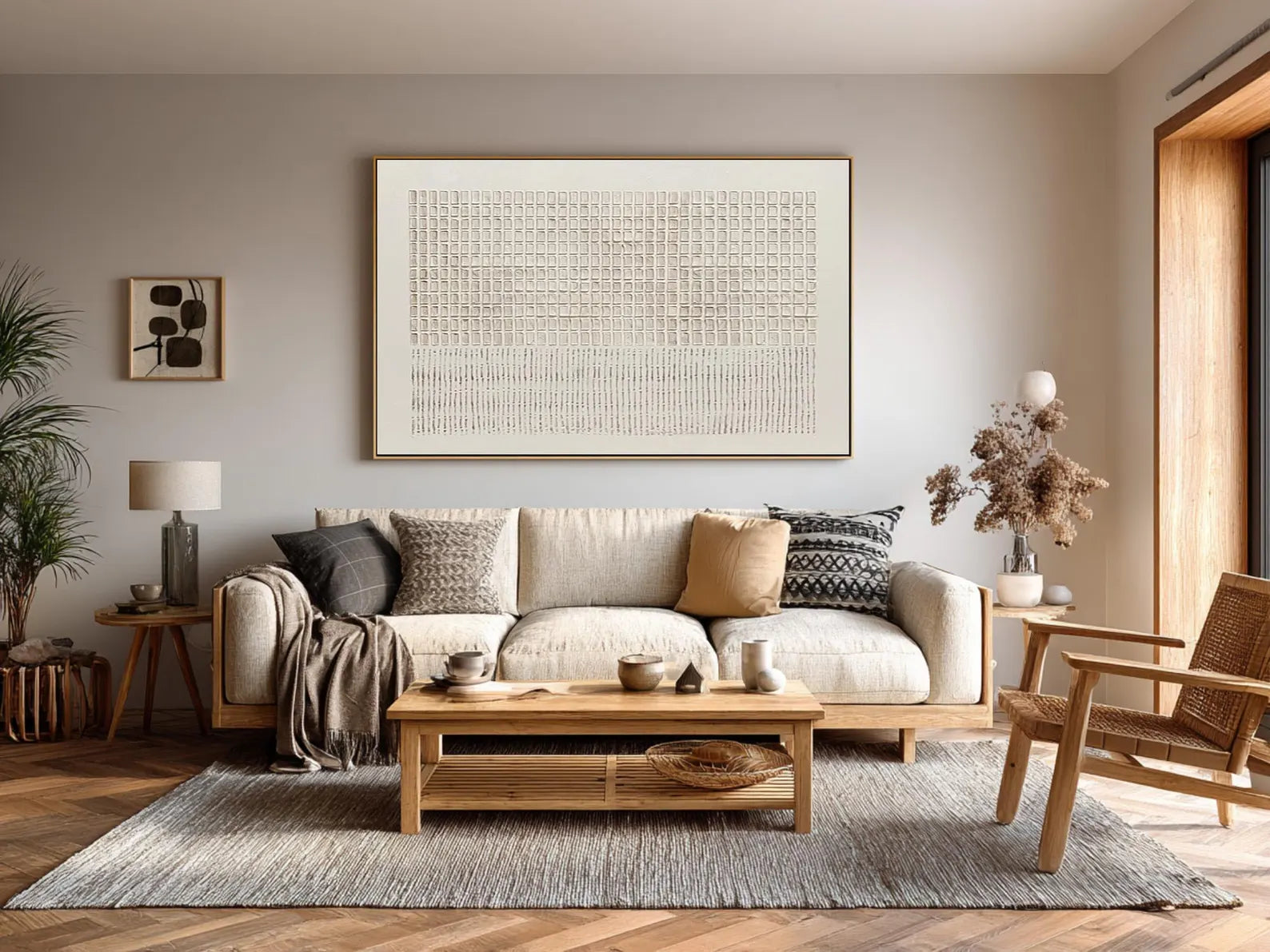 Textured Grid & Linear Art | Understated Luxury