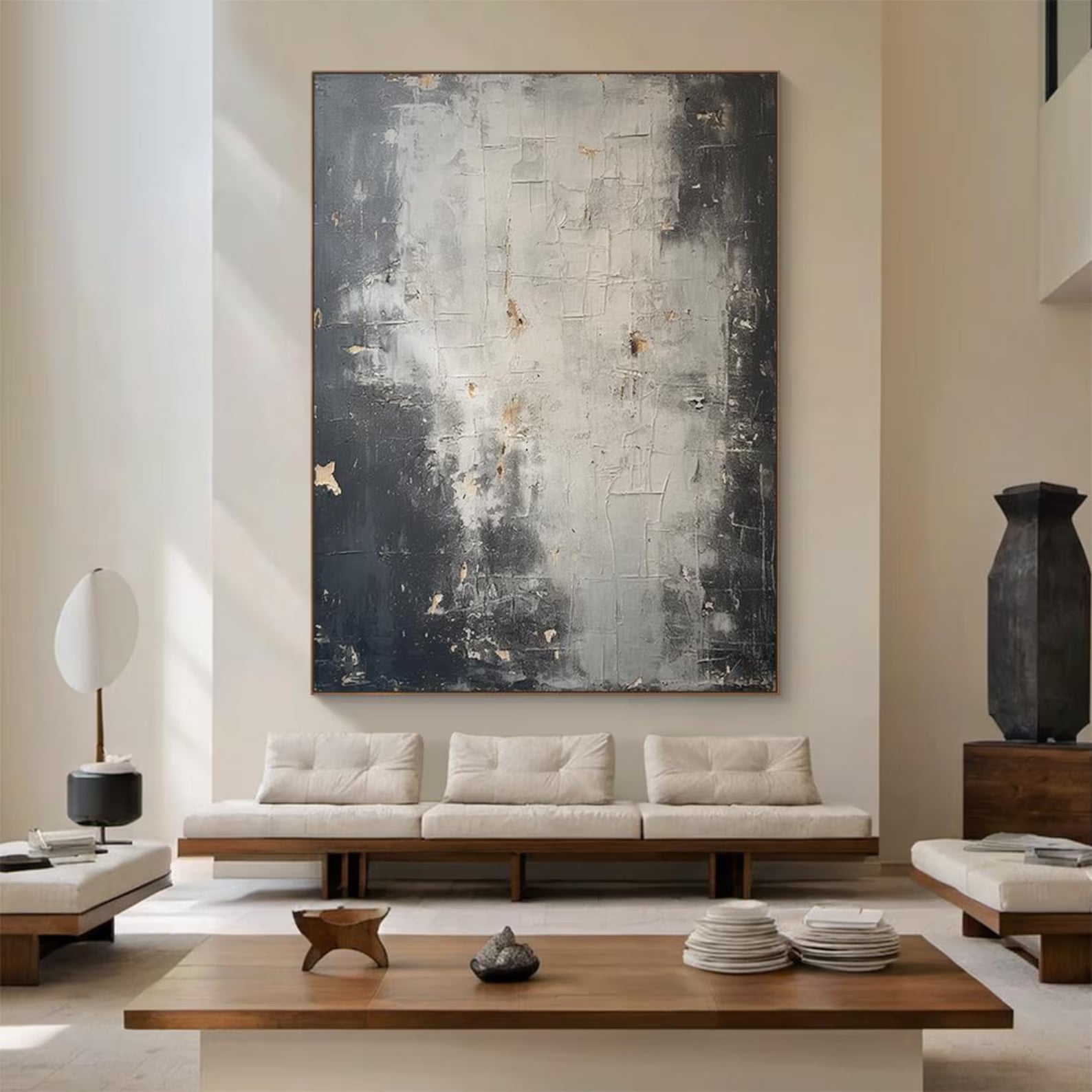 Textured Abstract Depth | Gray Gold