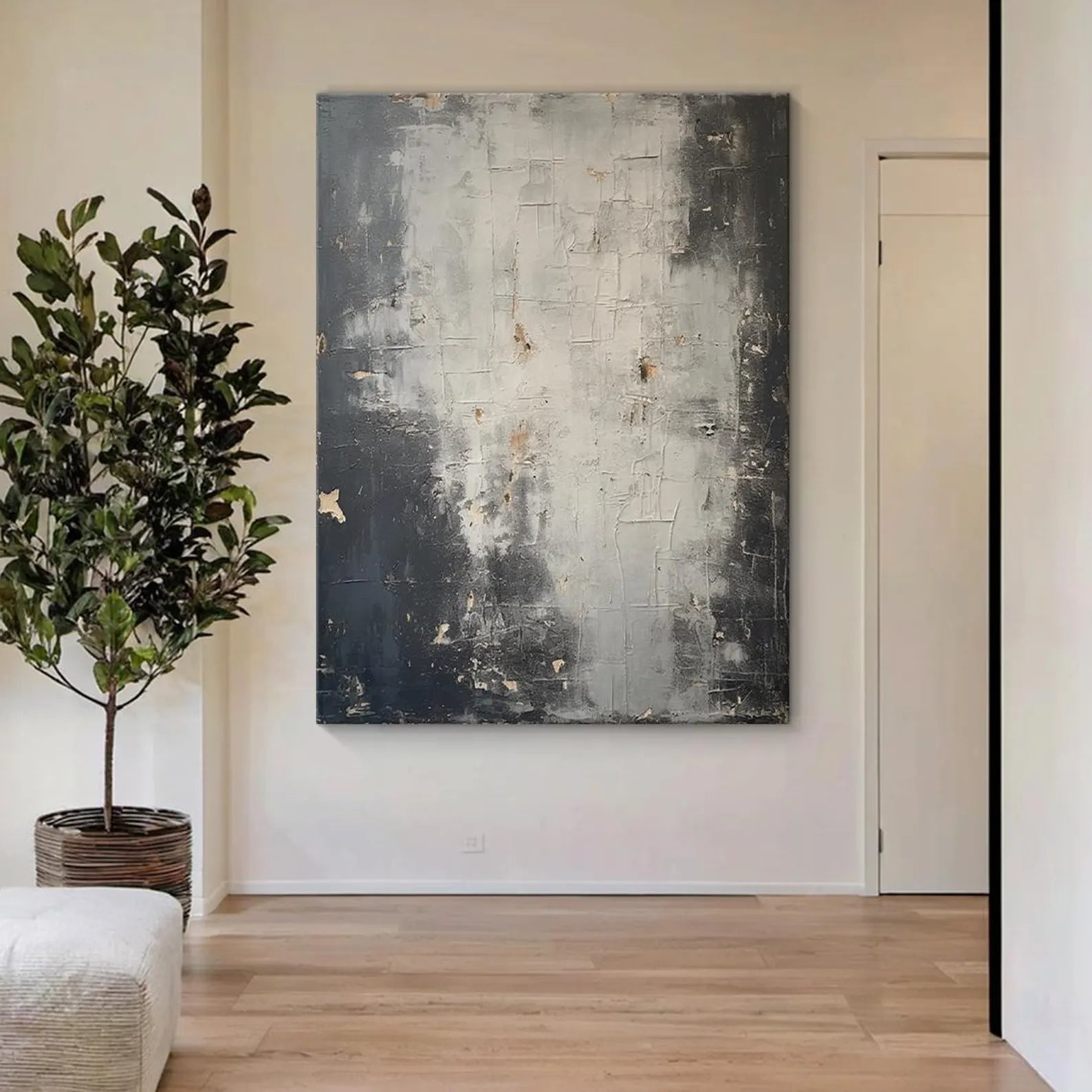 Textured Abstract Depth | Gray Gold