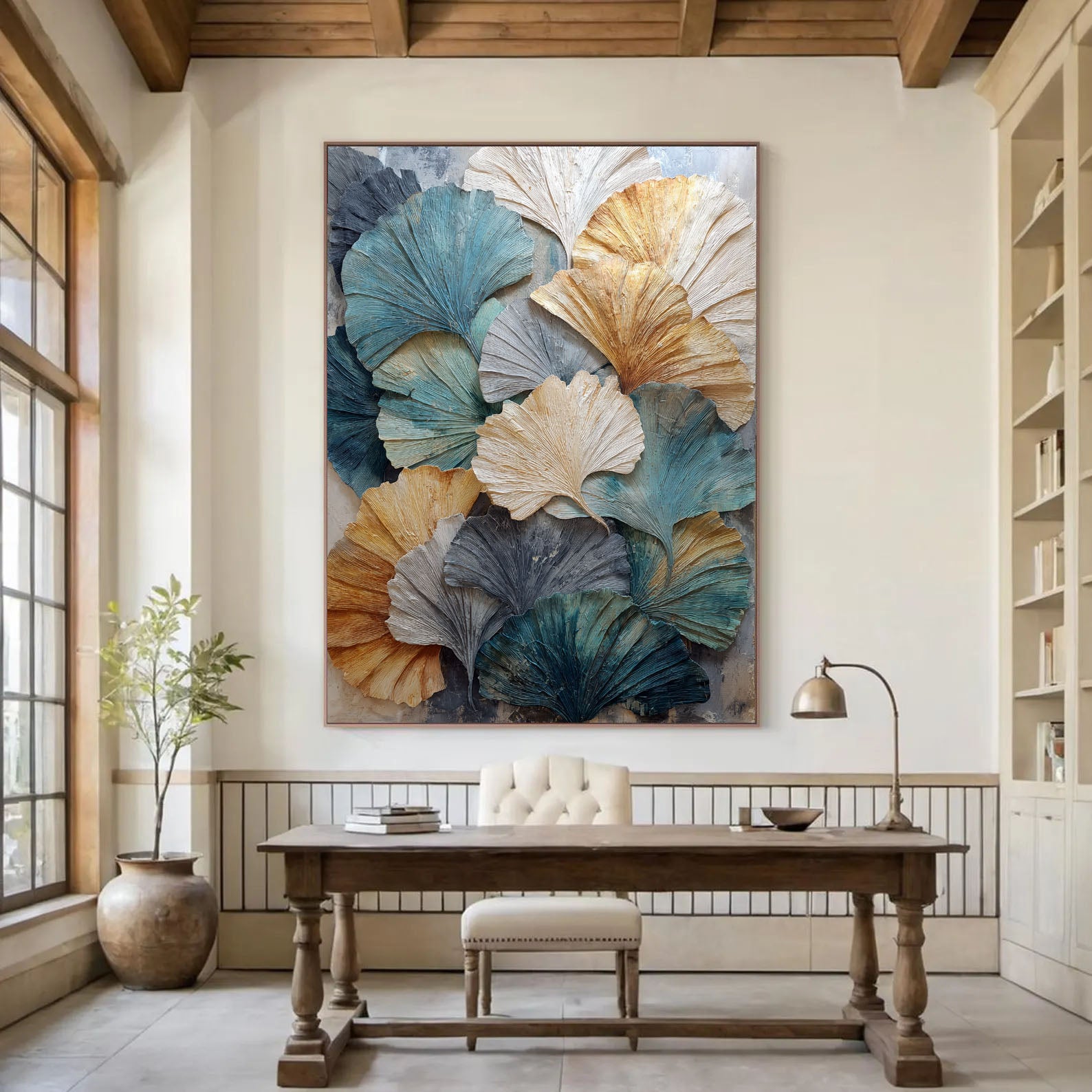 Textured Ginkgo Art | Nature-Inspired Depth