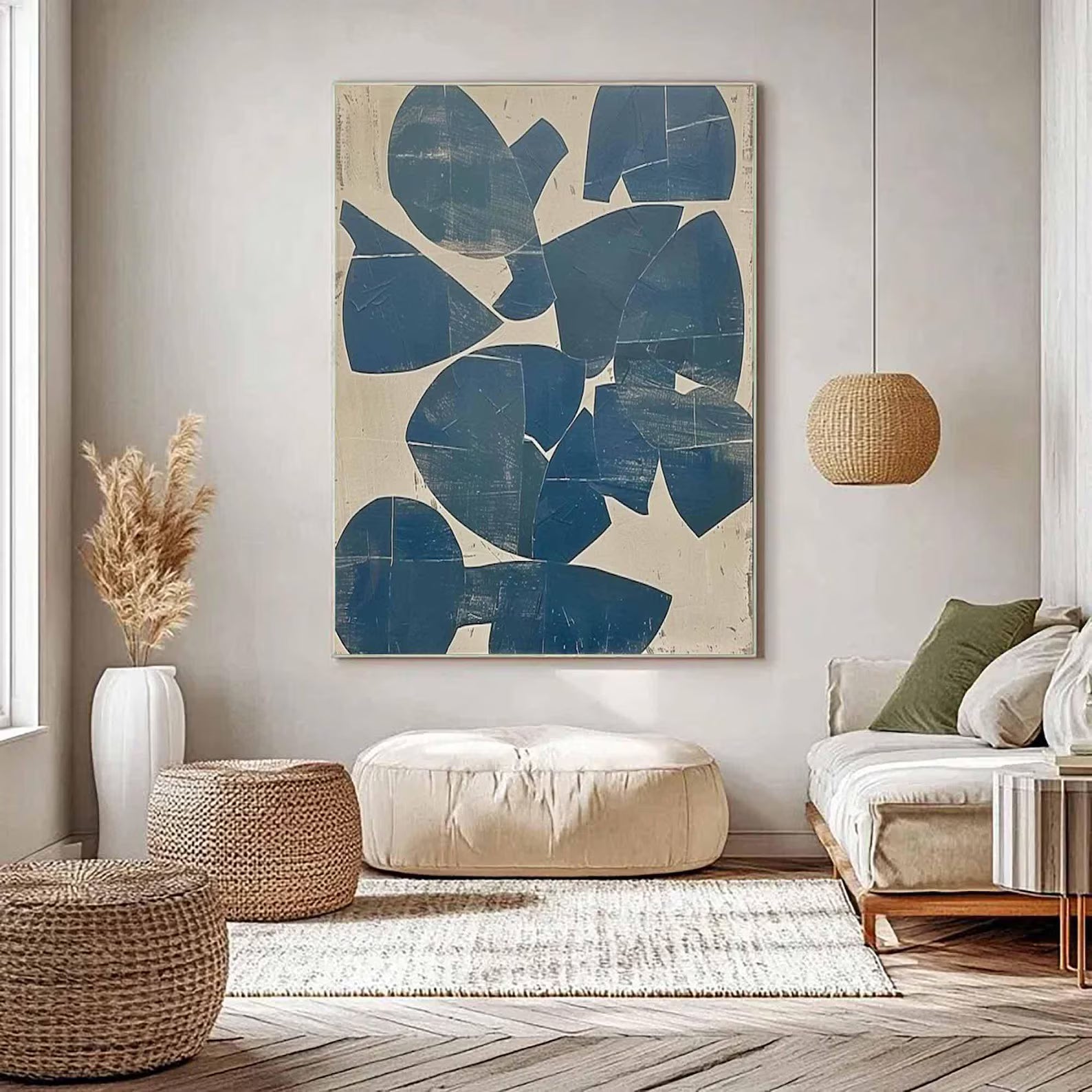 Abstract Blue Shape Art | Timeless Sophistication