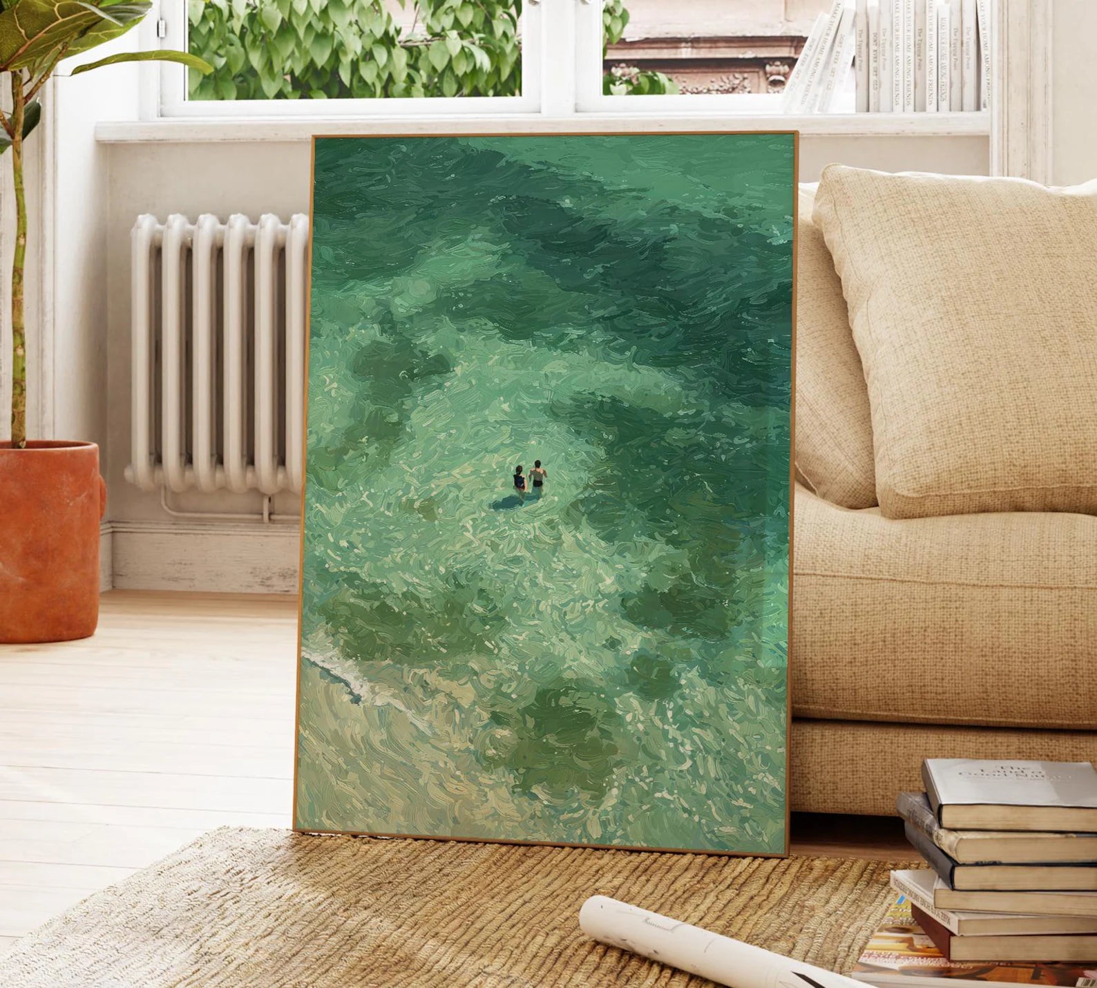 Textured Coastal Opulence | Emerald Tide