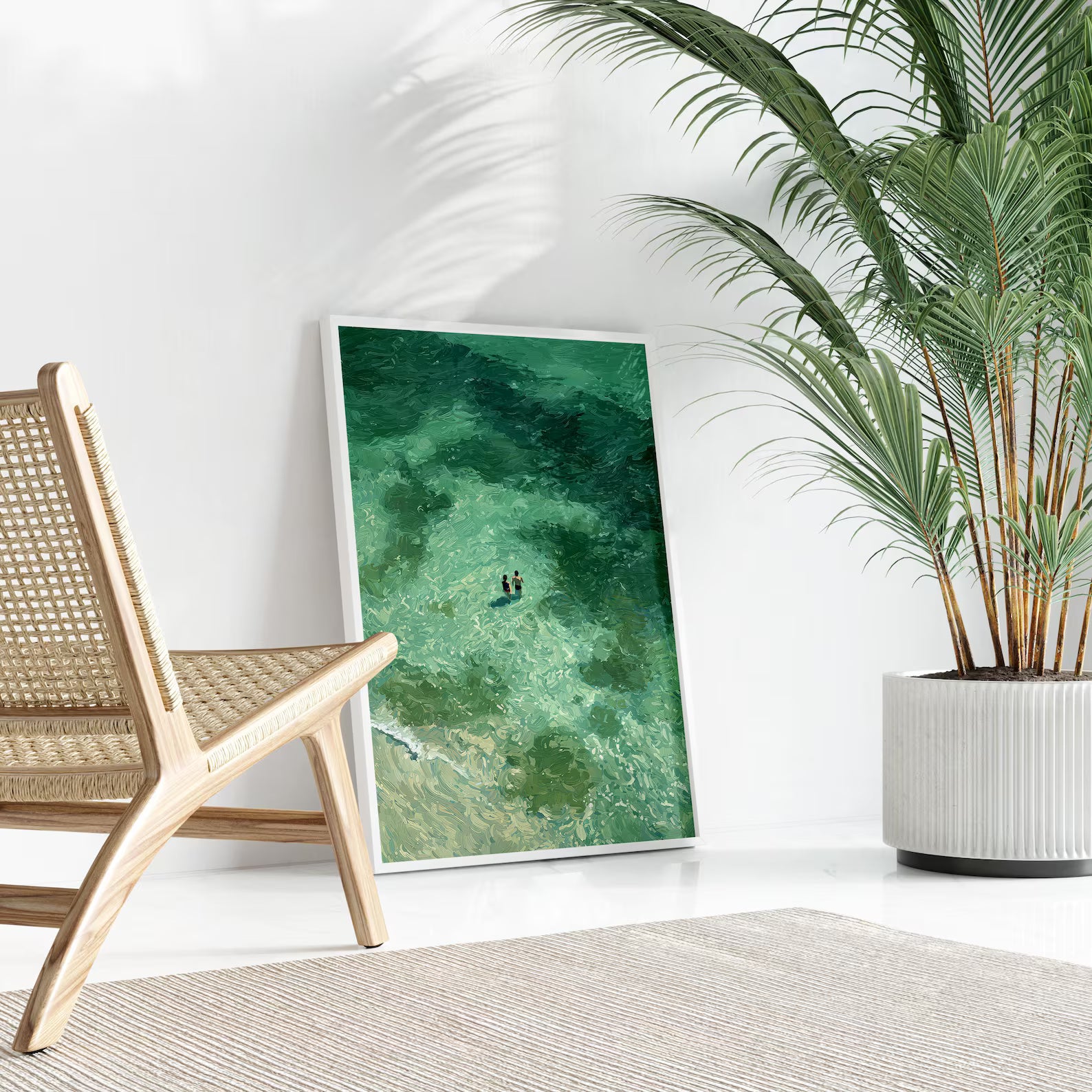 Textured Coastal Opulence | Emerald Tide