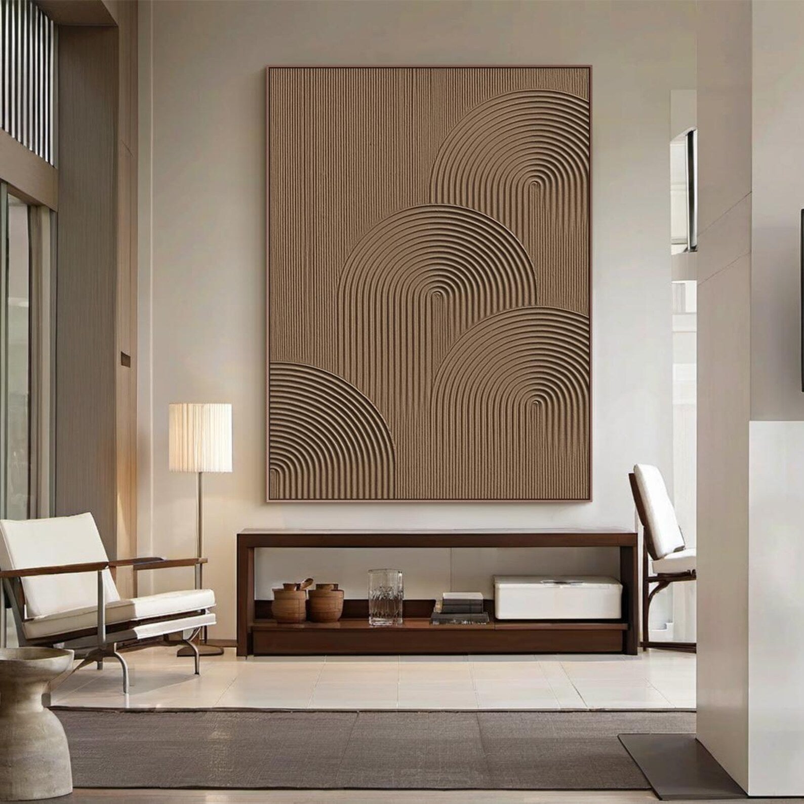 Textured Geometric Warmth | Brown Arch