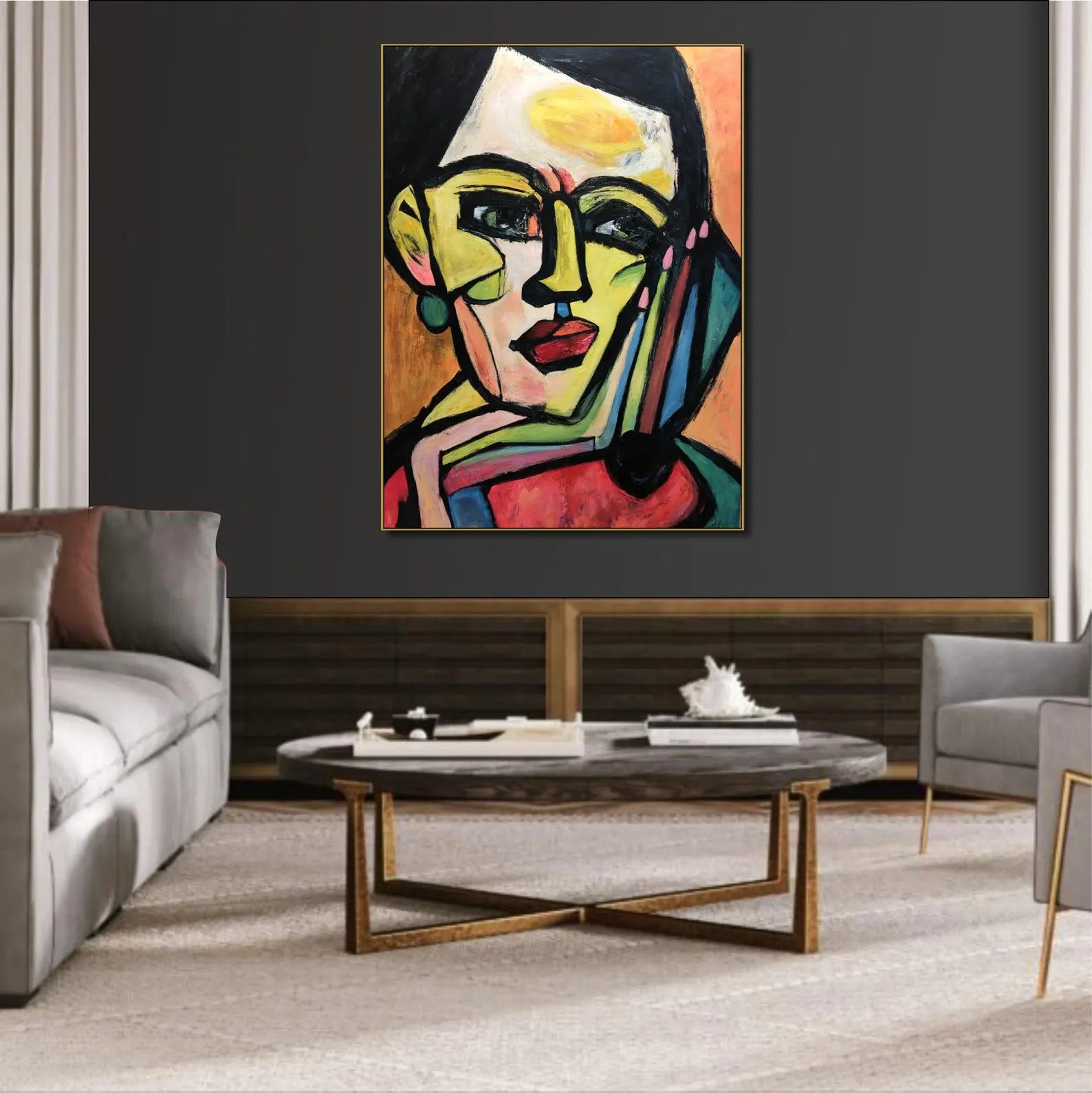 Textured Cubist Portrait | Bold Hues