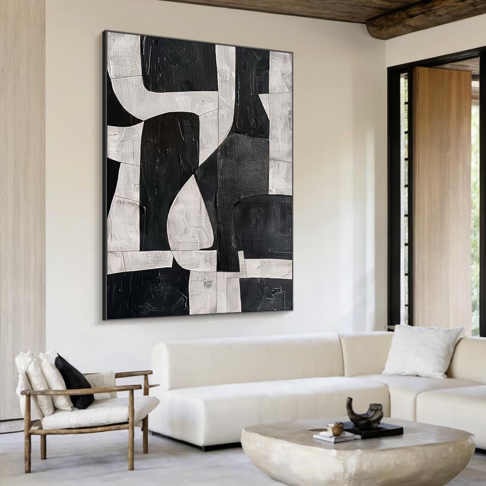 Textured Geometric Boldness | Black White