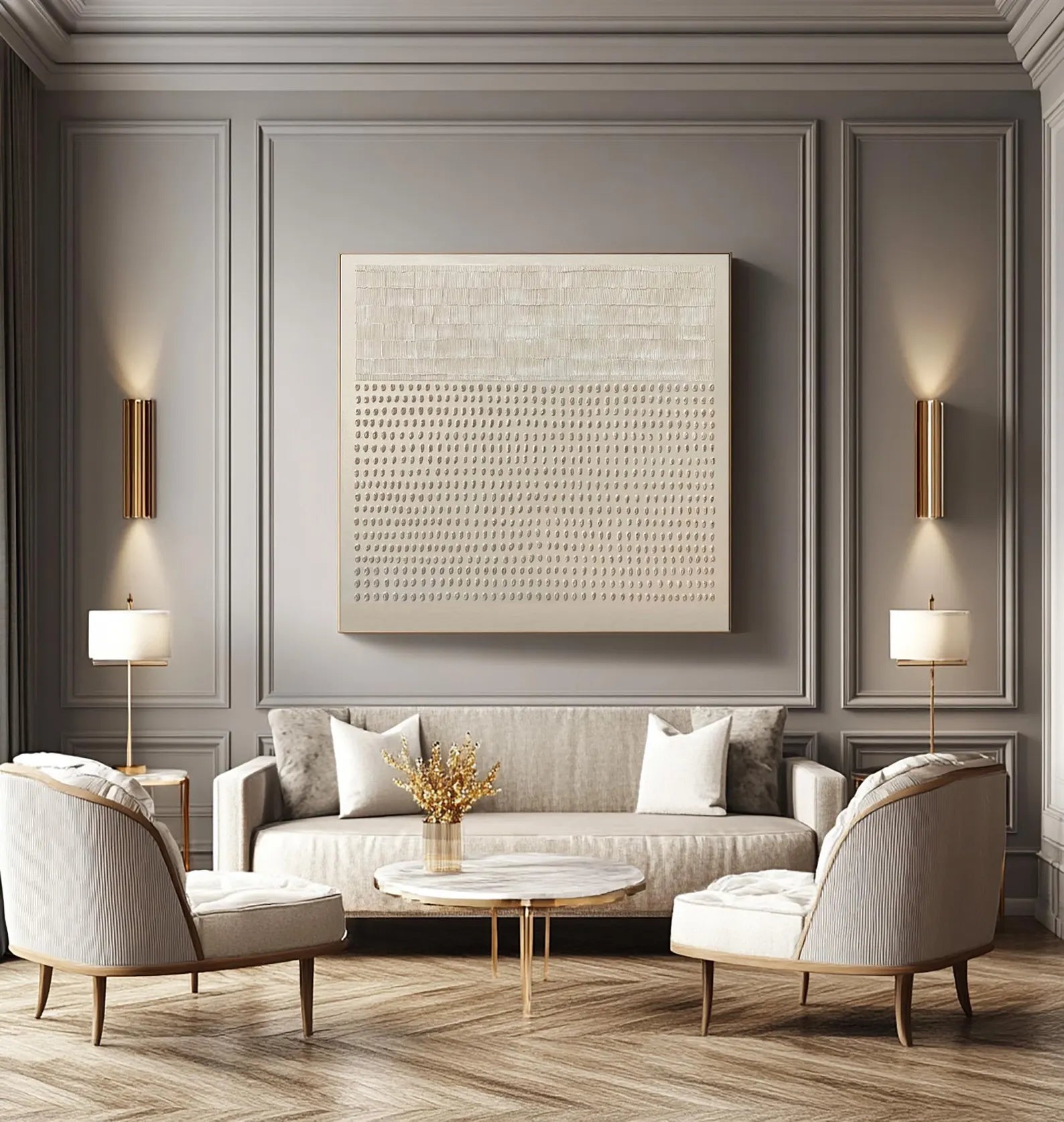 Textured Grid Luxury | Beige Matrix