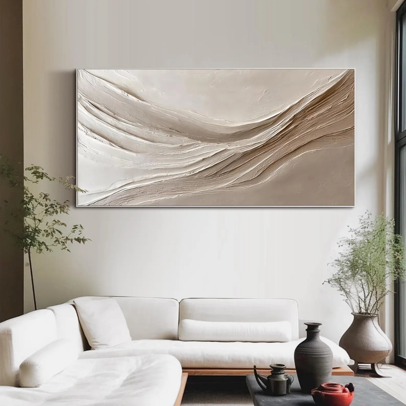 Textured Neutral Minimalist Art | Subtle Flow