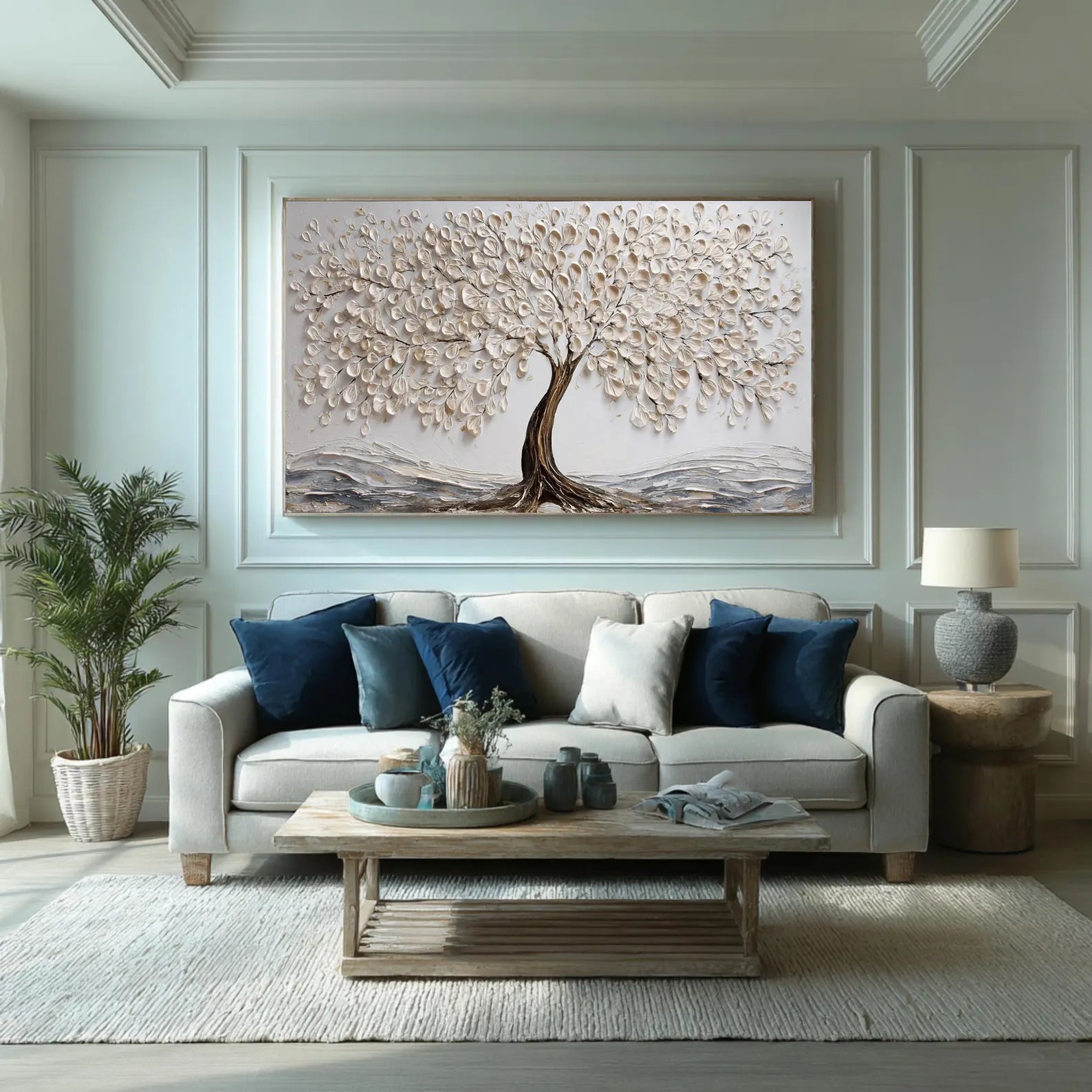 Textured Arbor Opulence | Beige Tree