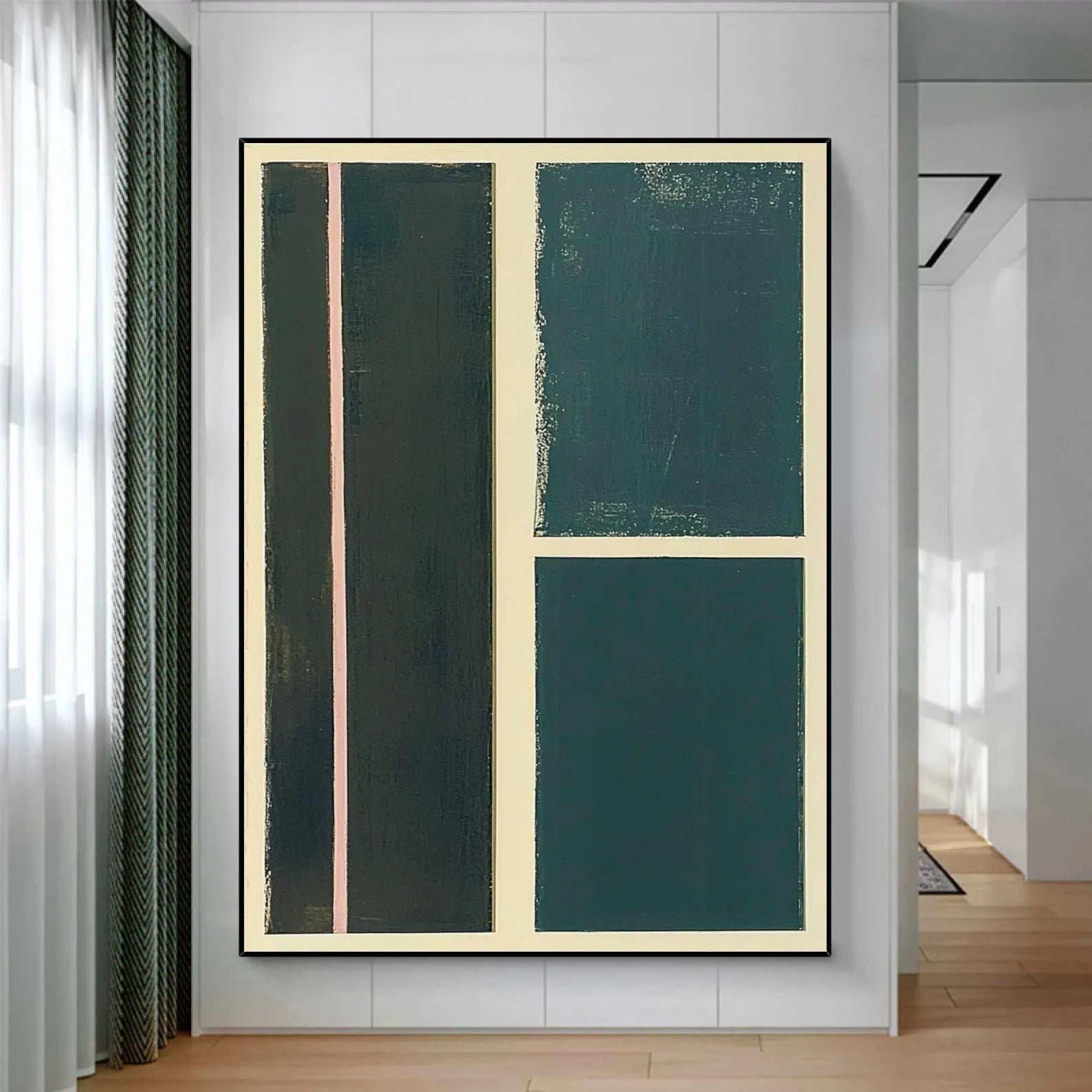 Textured Geometric Elegance | Teal Block