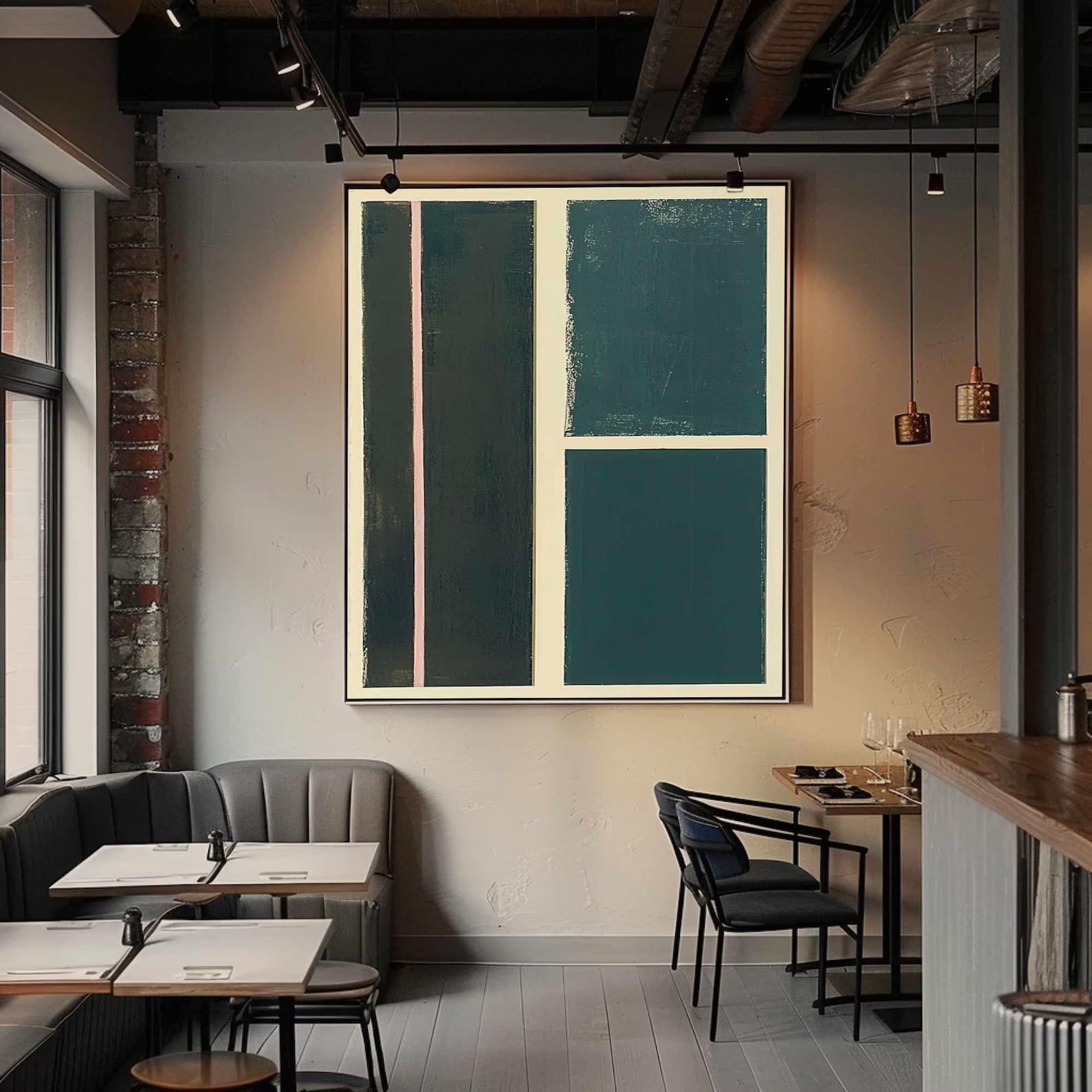 Textured Geometric Elegance | Teal Block