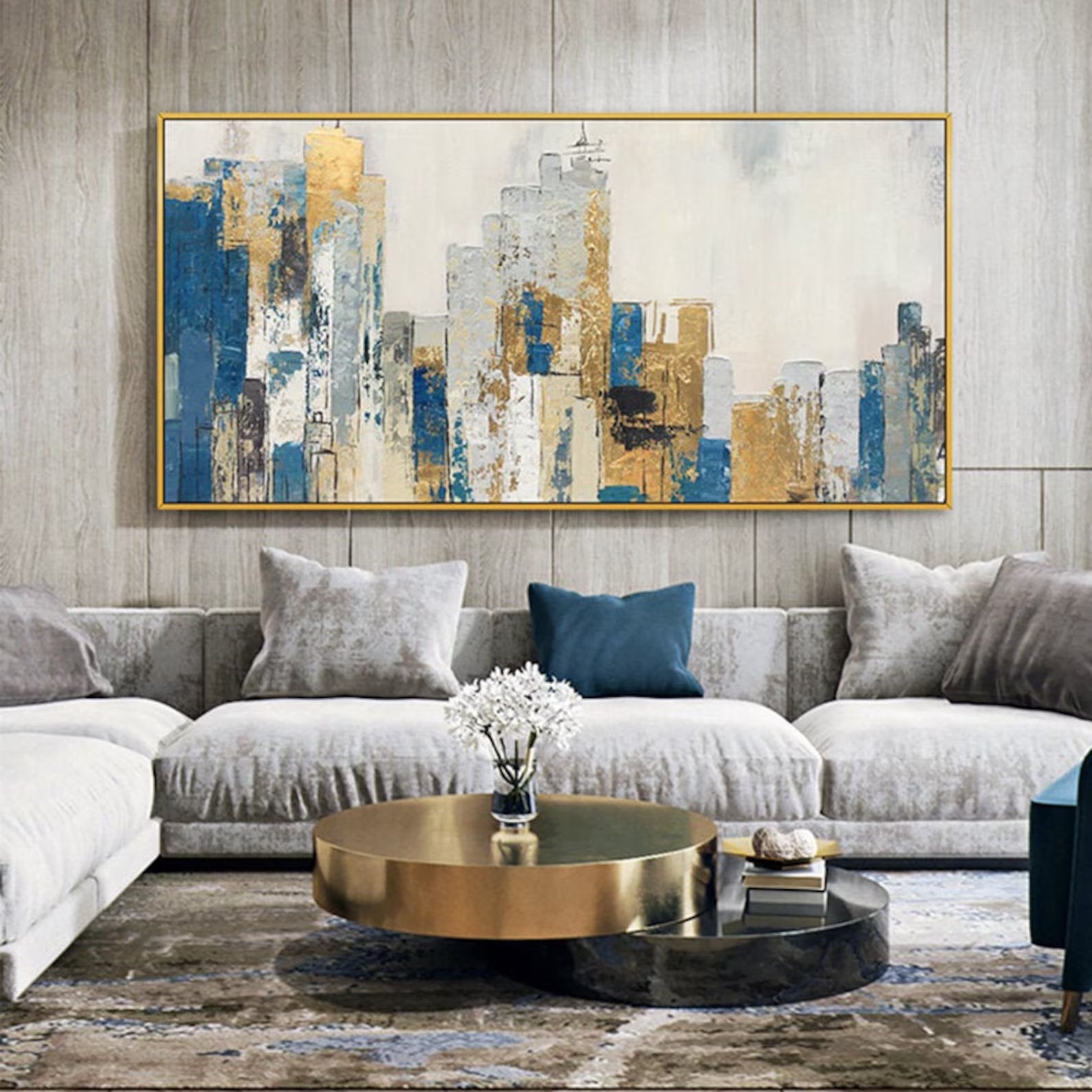 Textured Urban Grandeur | Gilded Skyline