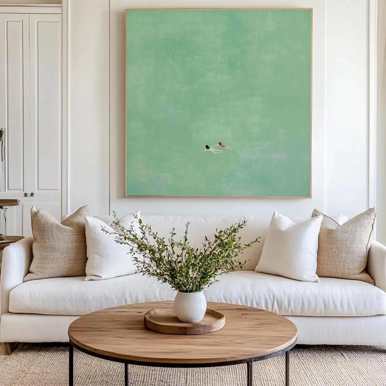 Figurative Swimming Scene Art | Airy Calm