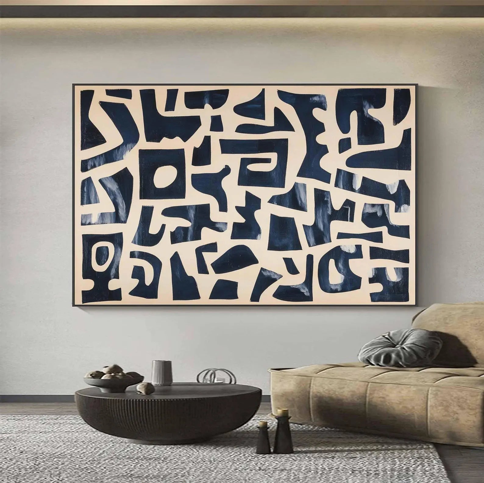Textured Geometric Rhythm | Navy Block