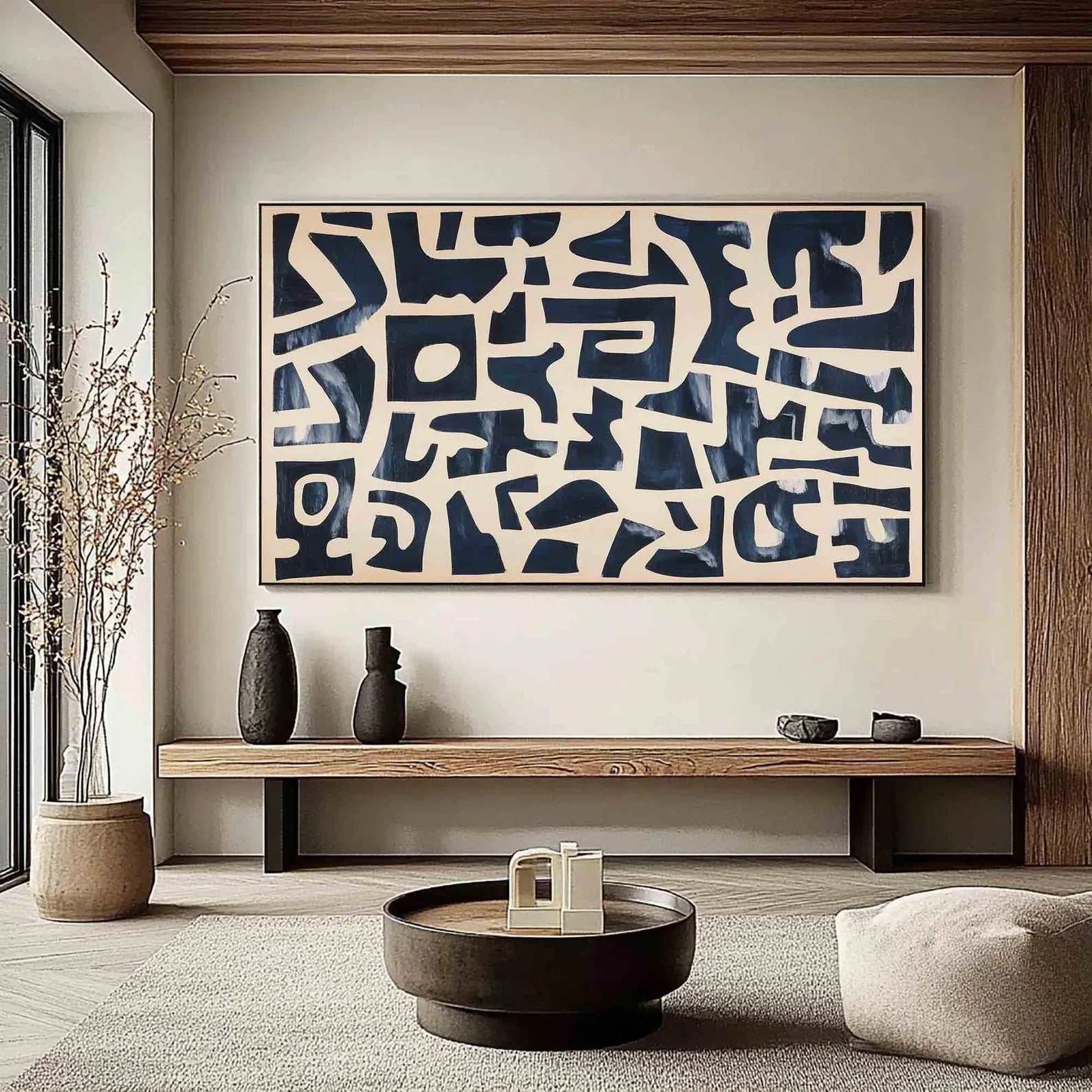 Textured Geometric Rhythm | Navy Block