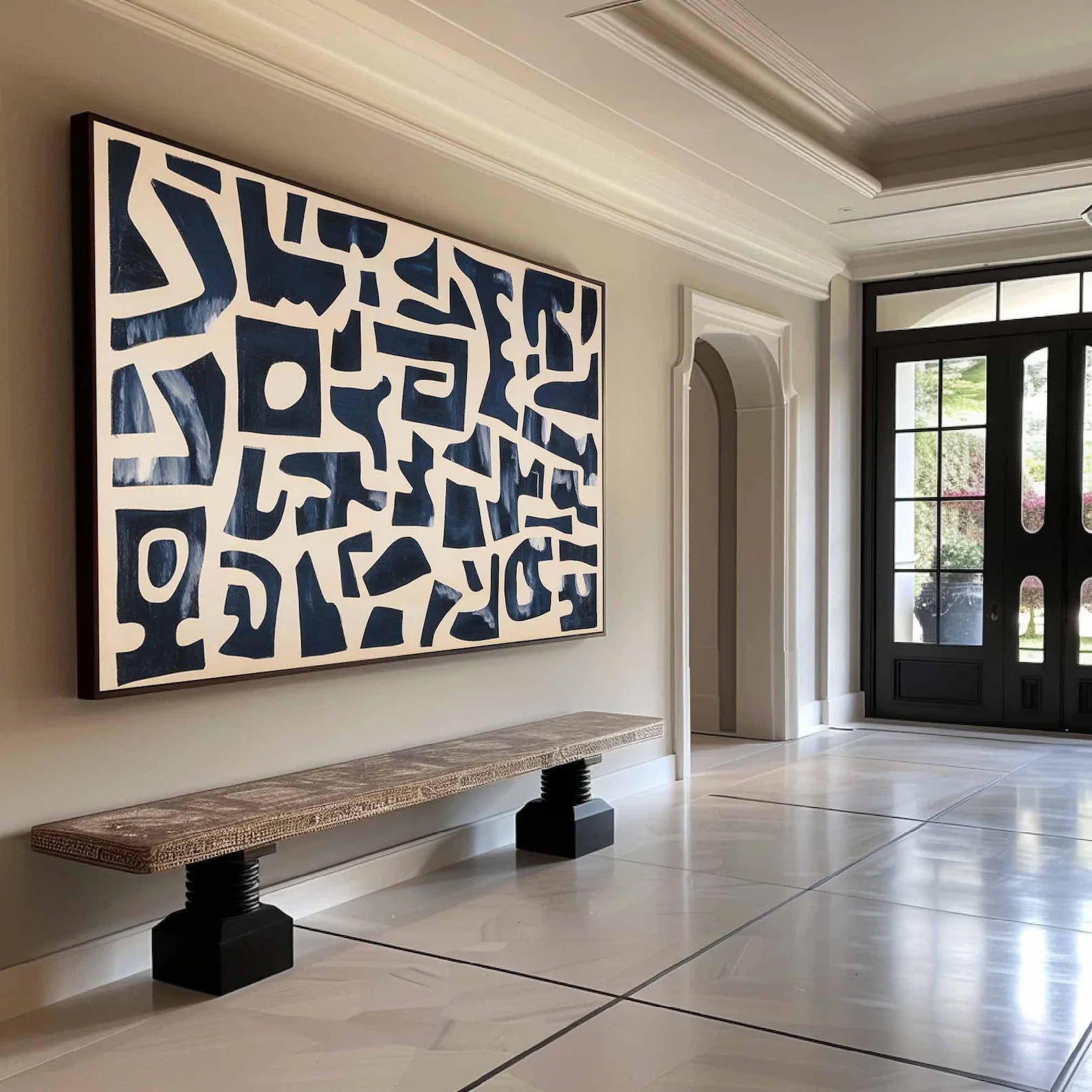 Textured Geometric Rhythm | Navy Block