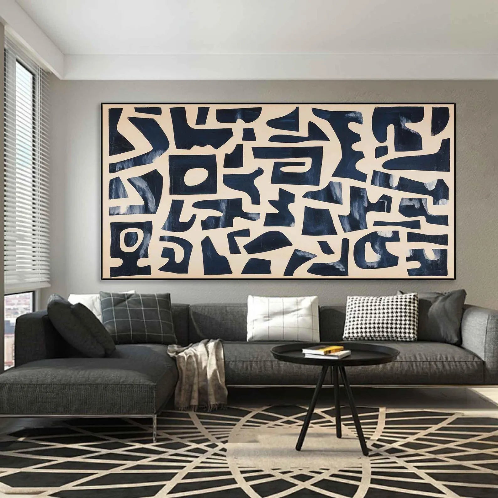 Textured Geometric Rhythm | Navy Block