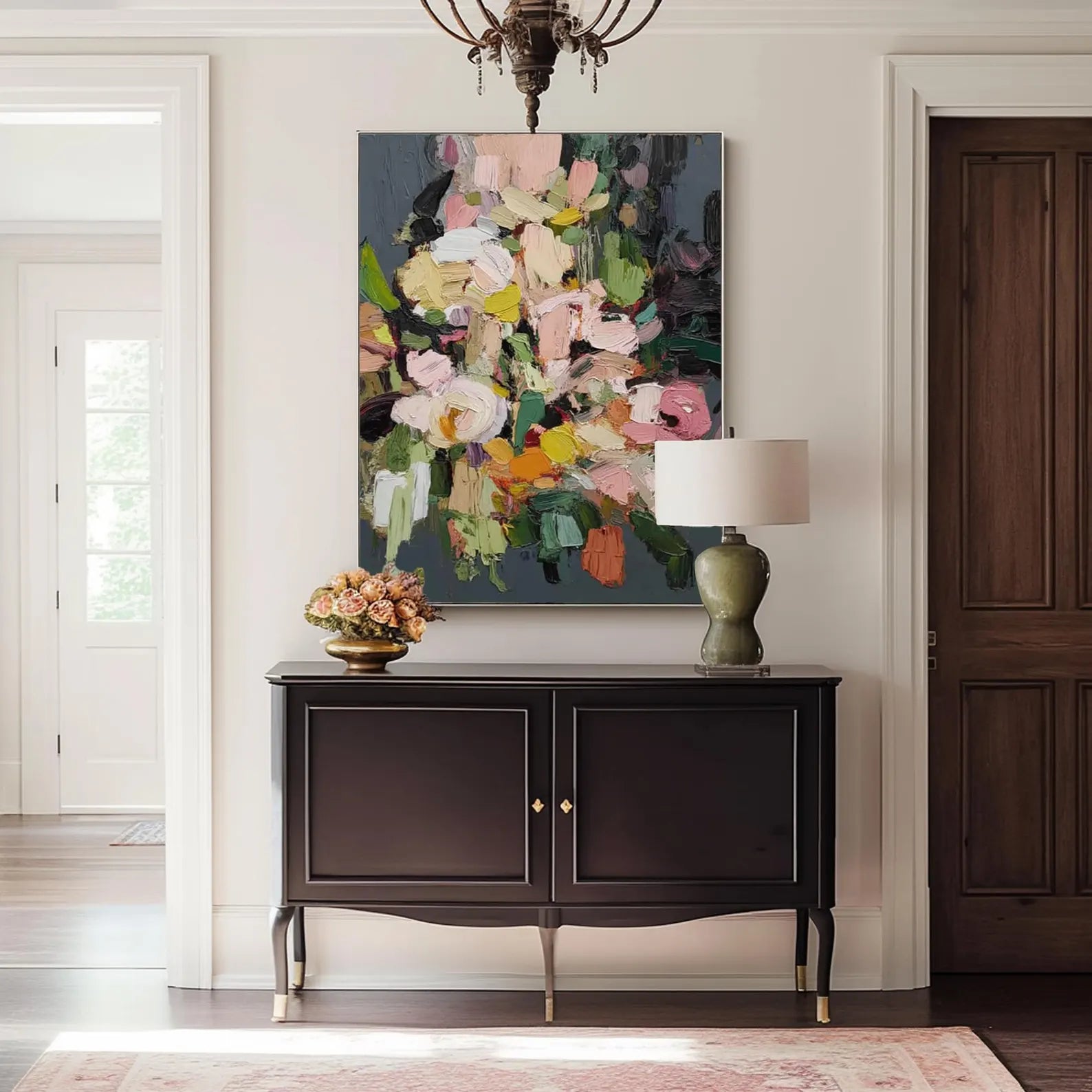 Textured Floral Vibrance | Pink Green