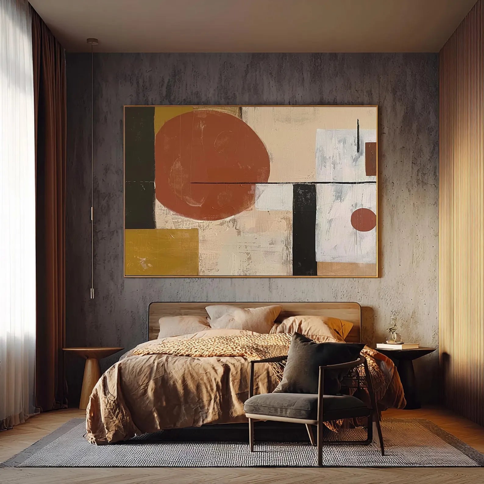 Textured Geometric Fields | Rust Accents