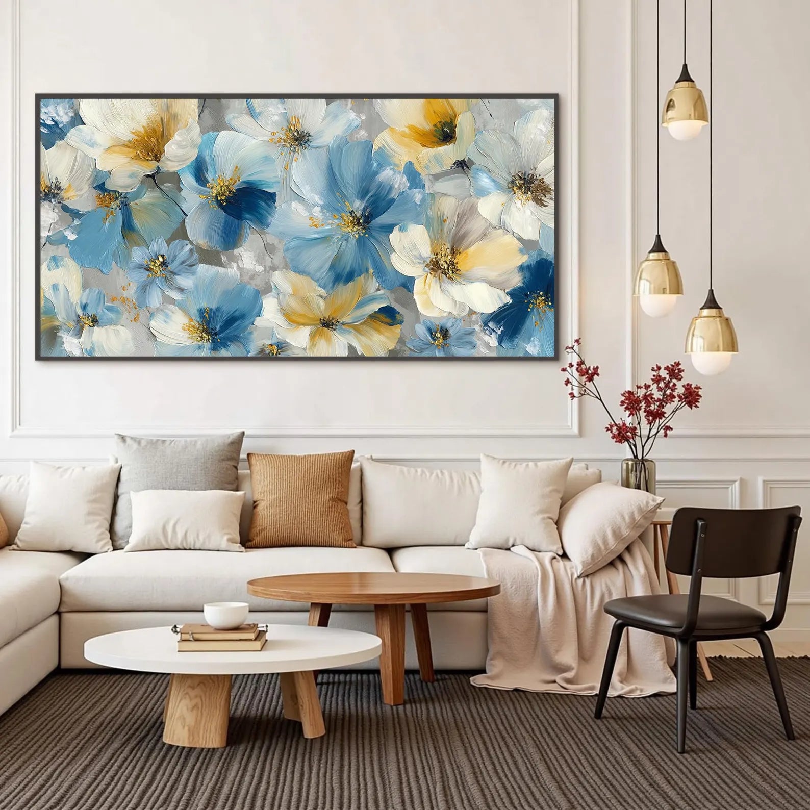 Textured Floral Opulence | Azure Blooms