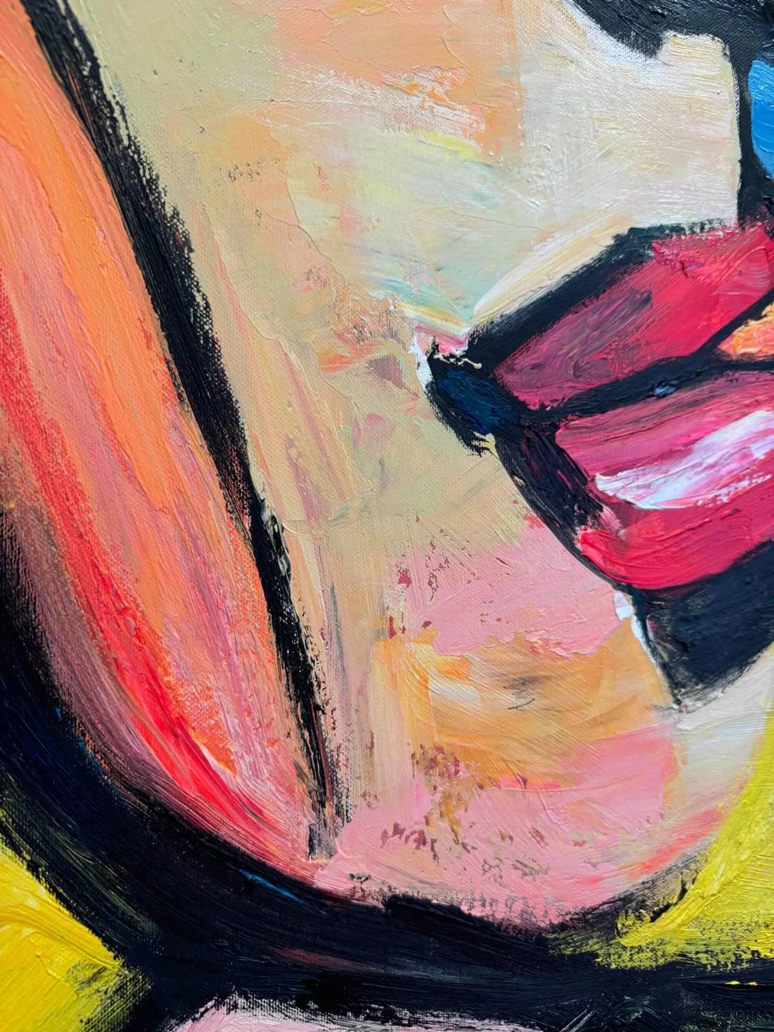 Textured Cubist Portrait | Bold Hues