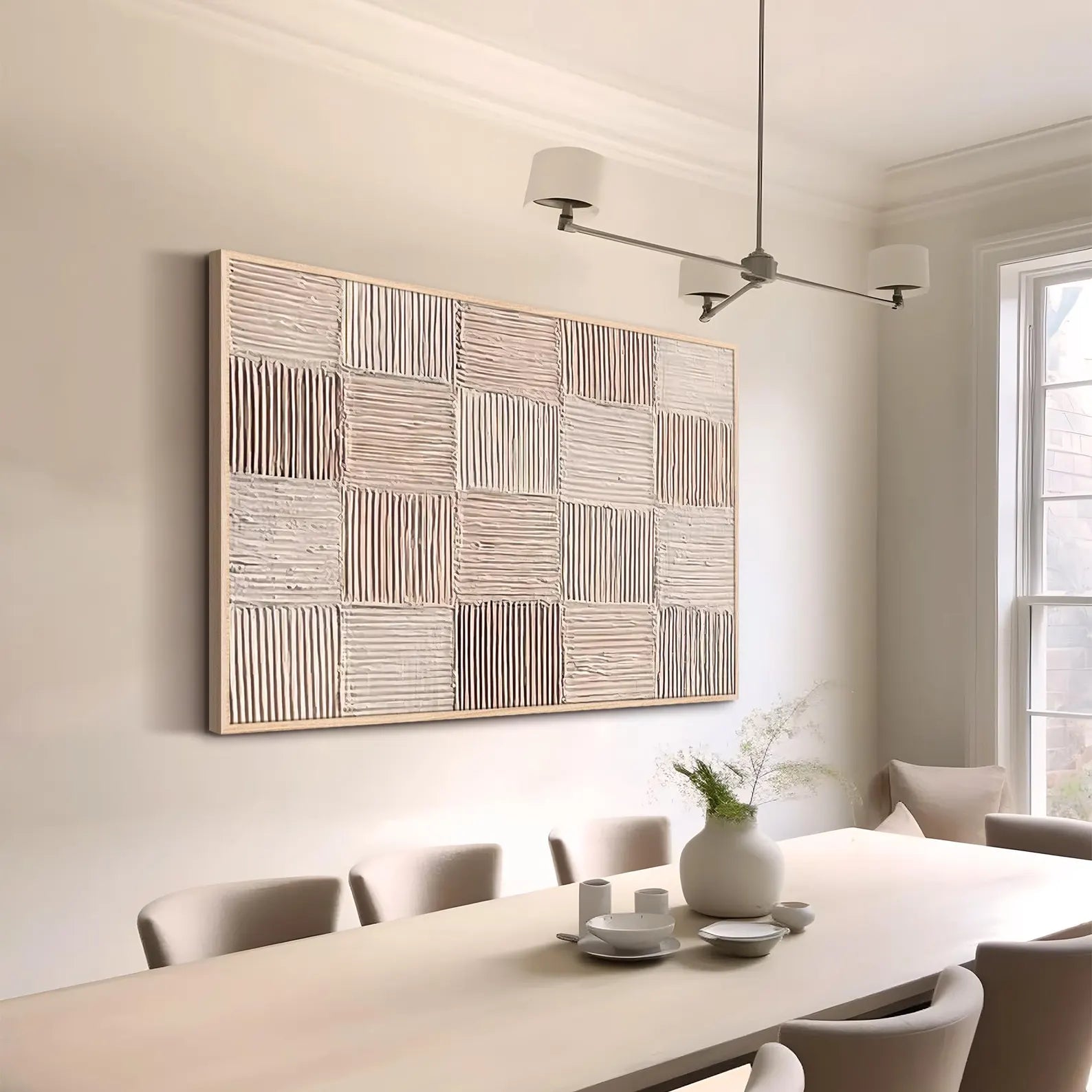 Textured Grid Serenity | Soft Neutrals