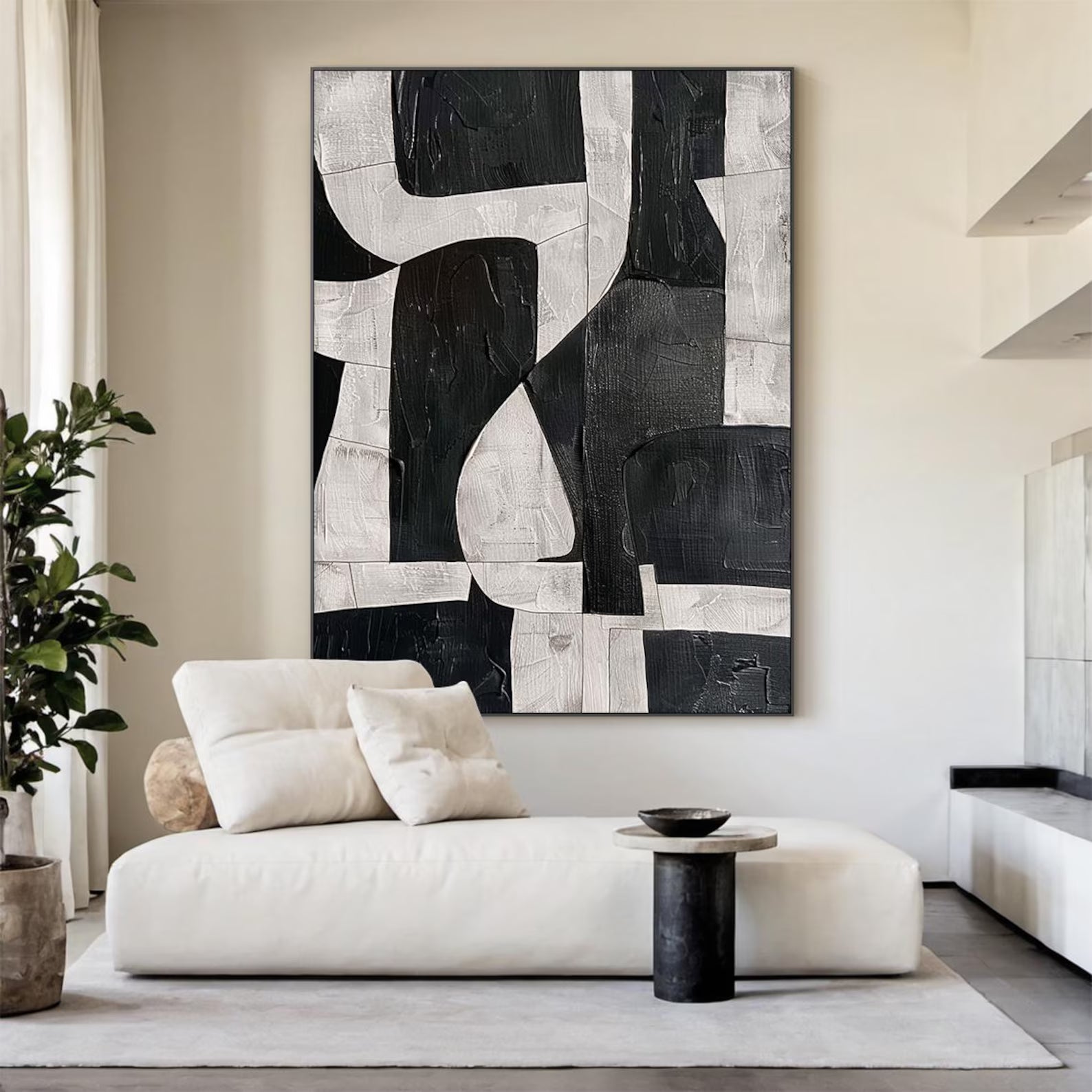 Textured Geometric Boldness | Black White