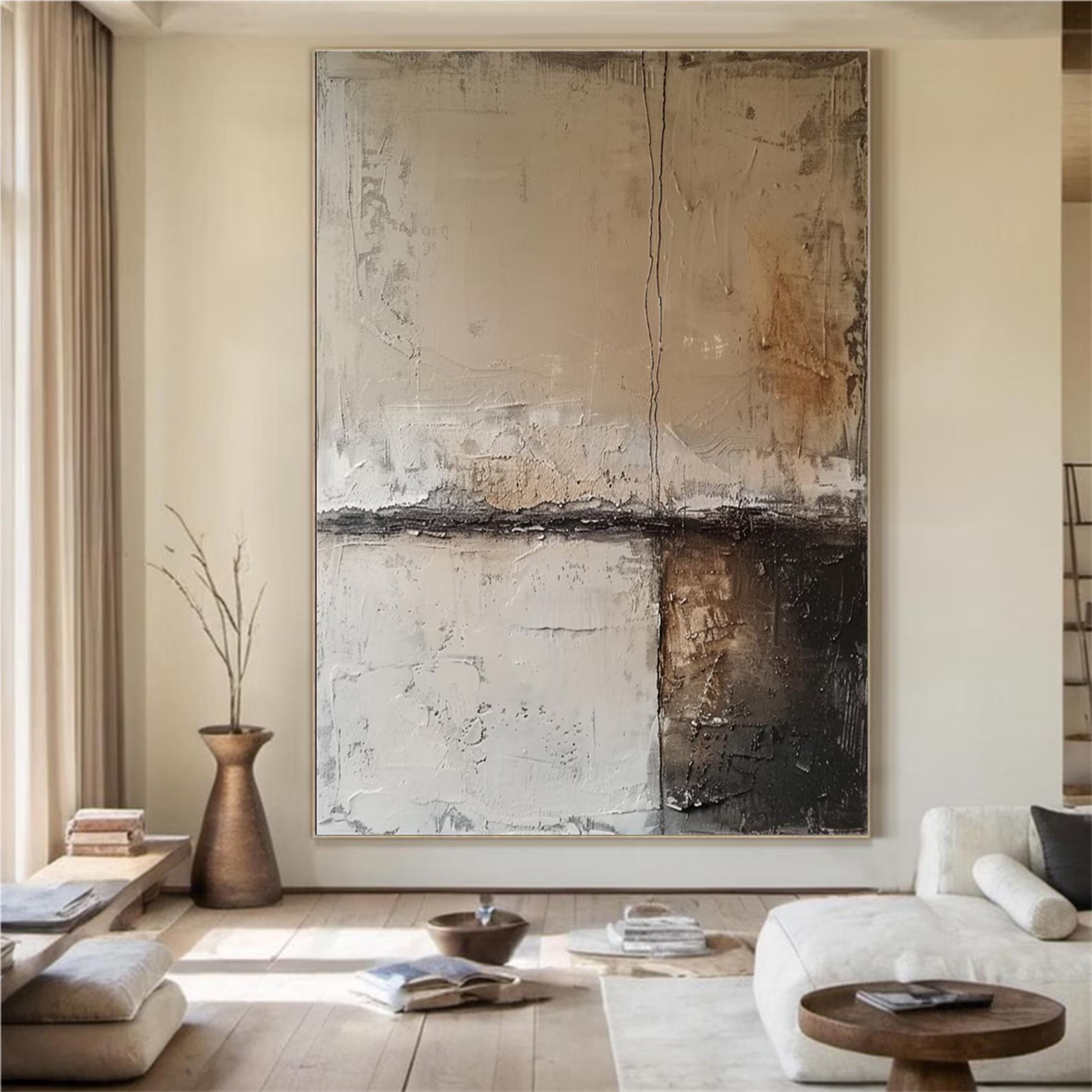 Textured Neutral Abstract | Rustic Luxe