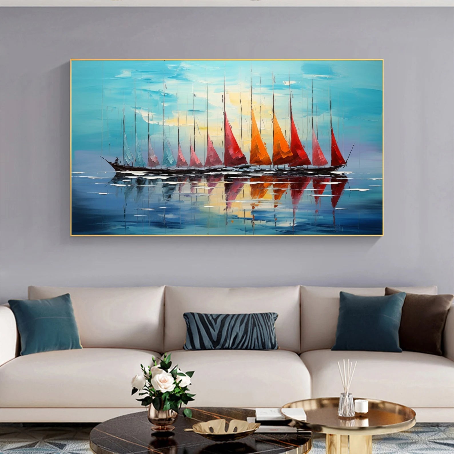 Textured Sail Opulence | Crimson Flare