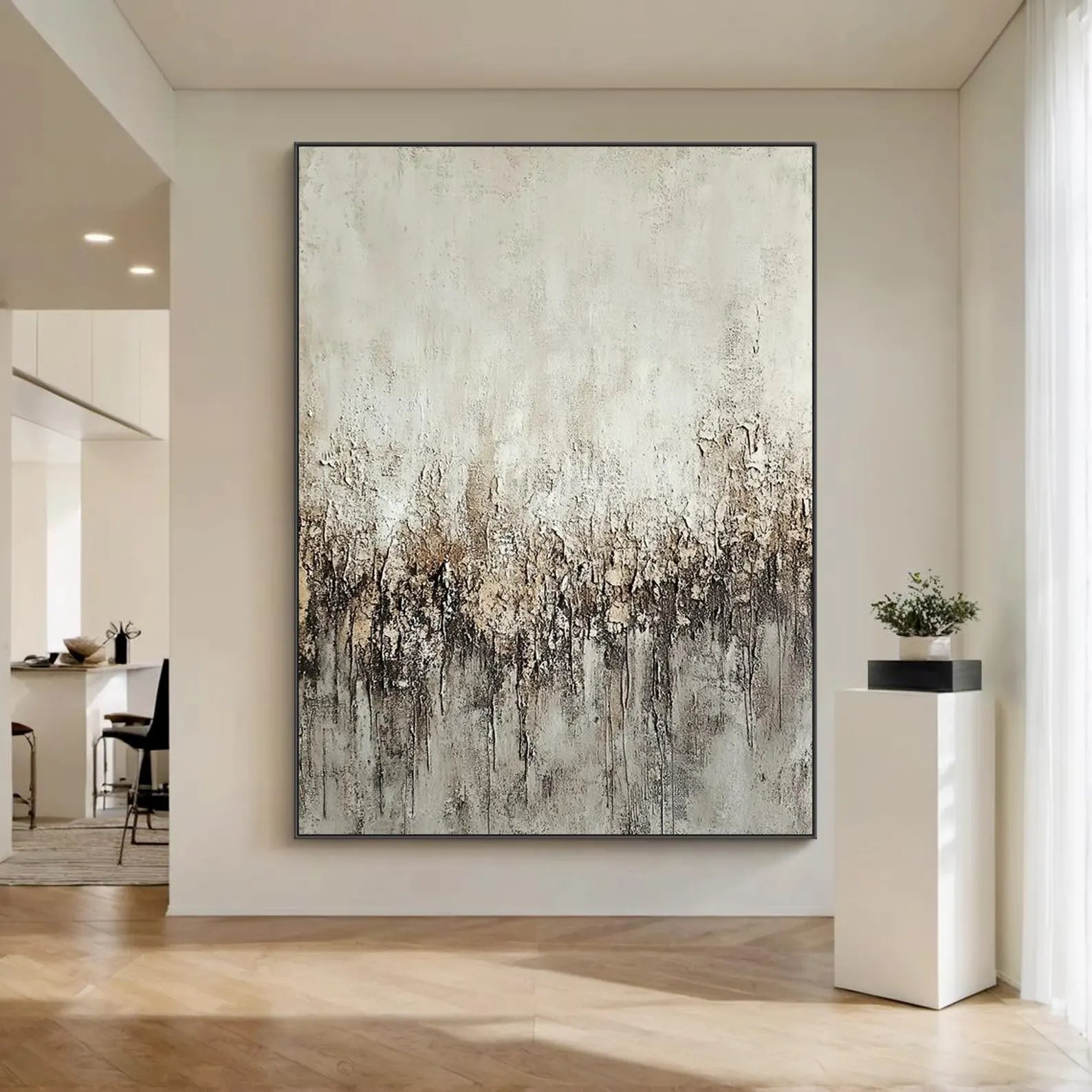 Textured Monochrome Drip | Silver Frost