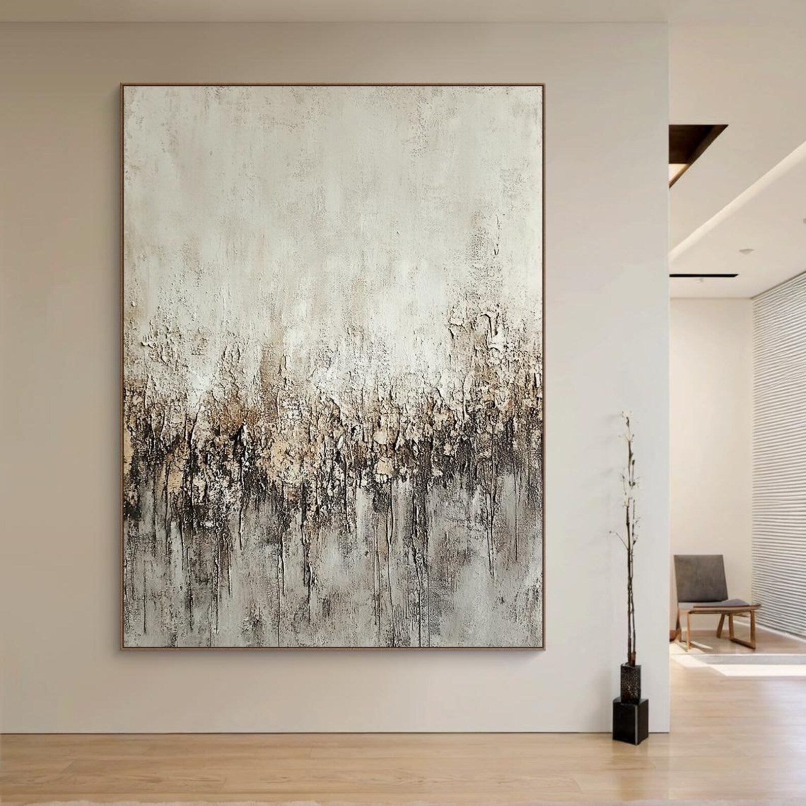 Textured Monochrome Drip | Silver Frost